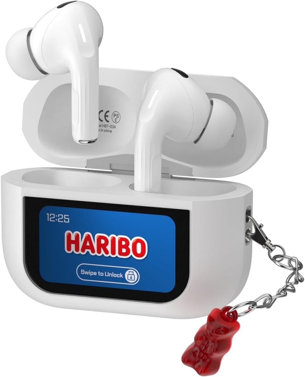 Detalle de HARIBO Bluetooth Kopfhörer Kabellose In-Ear mit LCD-Case – 5.4 & 13 mm Bass, IPX4, Gummibärchen-Design