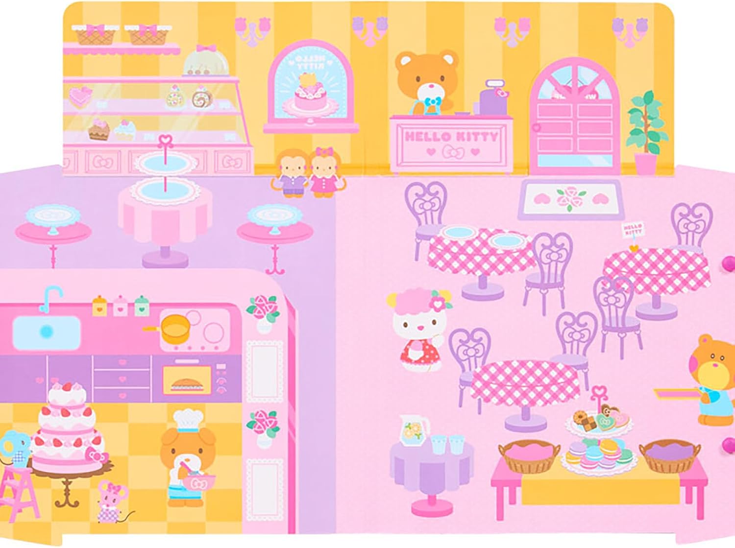 Detalle 2 de サンリオ 154962 ハローキティ あそべるシールセット ケーキ屋さんごっこ・貼ってはがせる