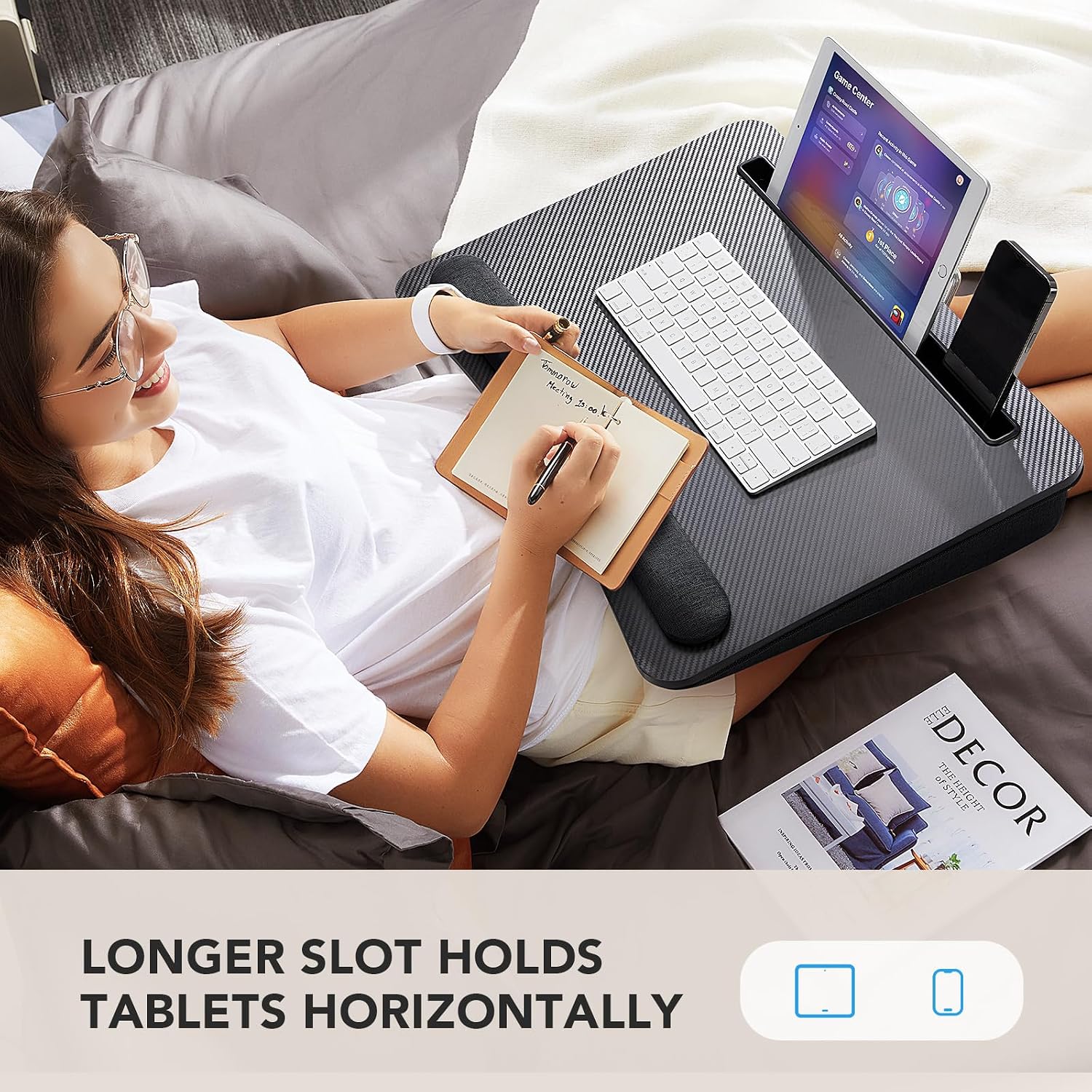 Thumbnail 6 de HUANUO Laptop Lap Desk with Cushion, Fits up to 17-Inch Laptops, Black