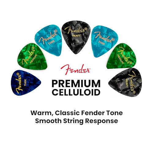 Detalle de Fender Premium Picks Sampler 12 Pack: Thin, Medium & Heavy Gauges (Austin Bazaar Exclusive)