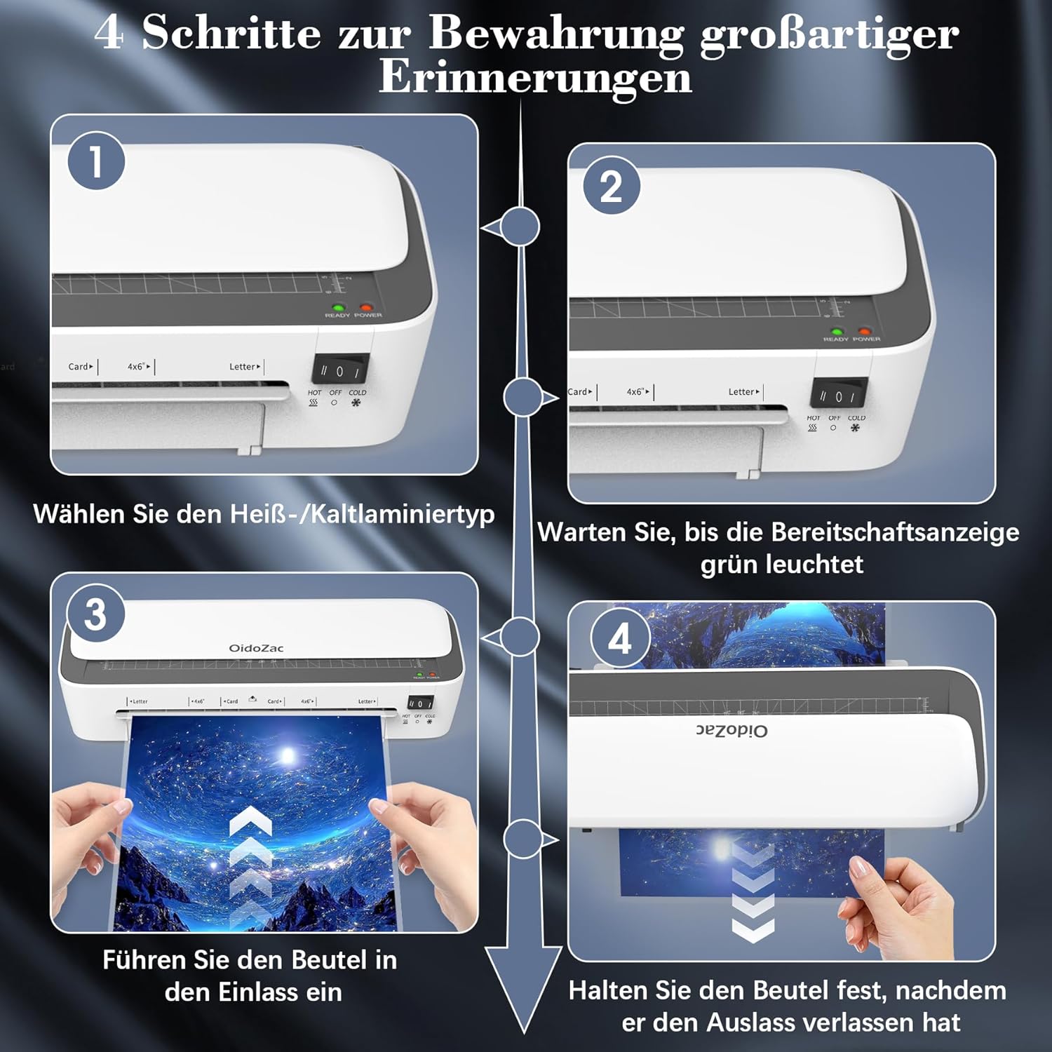 Thumbnail 6 de 11‑in‑1 A4 Thermolaminiergerät mit 36 Folien 📄