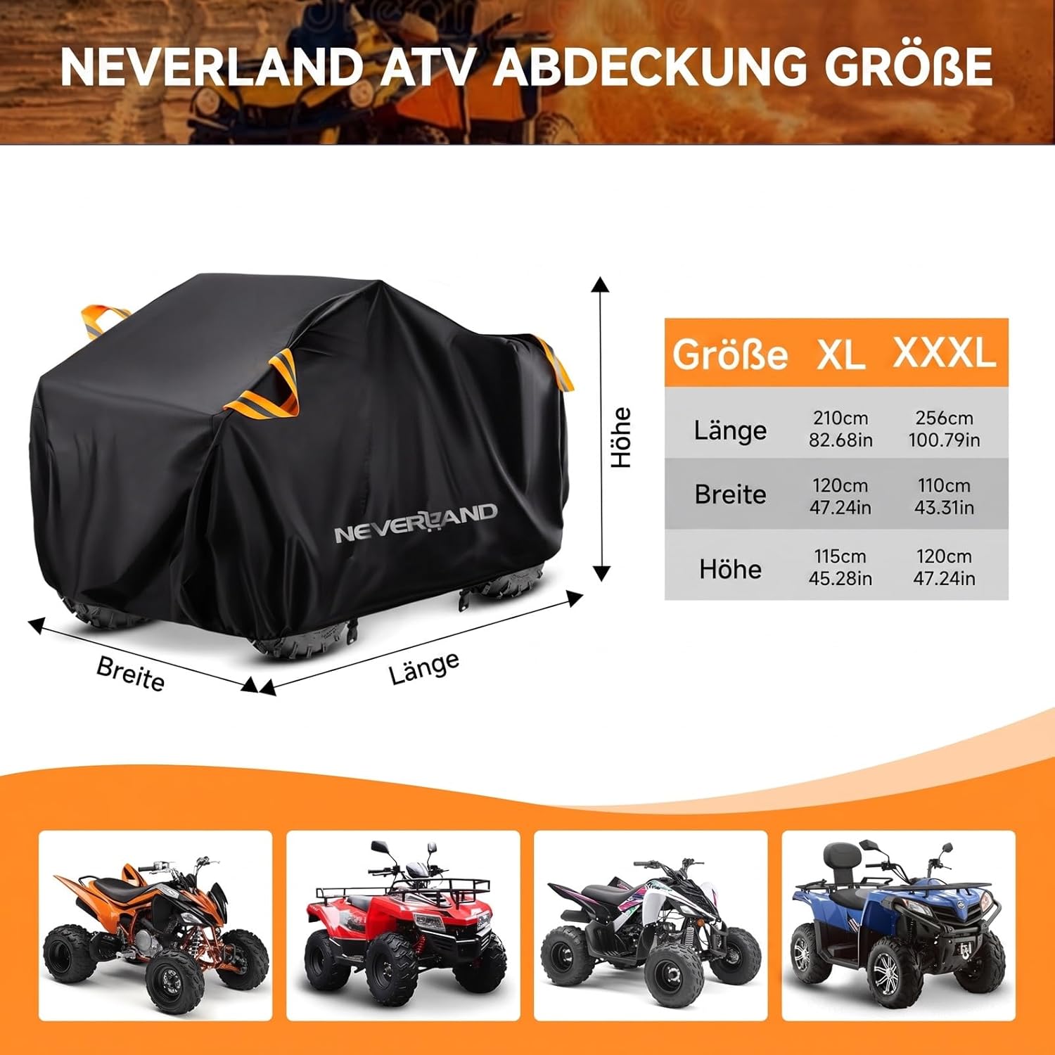 Thumbnail 2 de NEVERLAND XXXL Quad Abdeckplane 256×110×120 cm 🛡