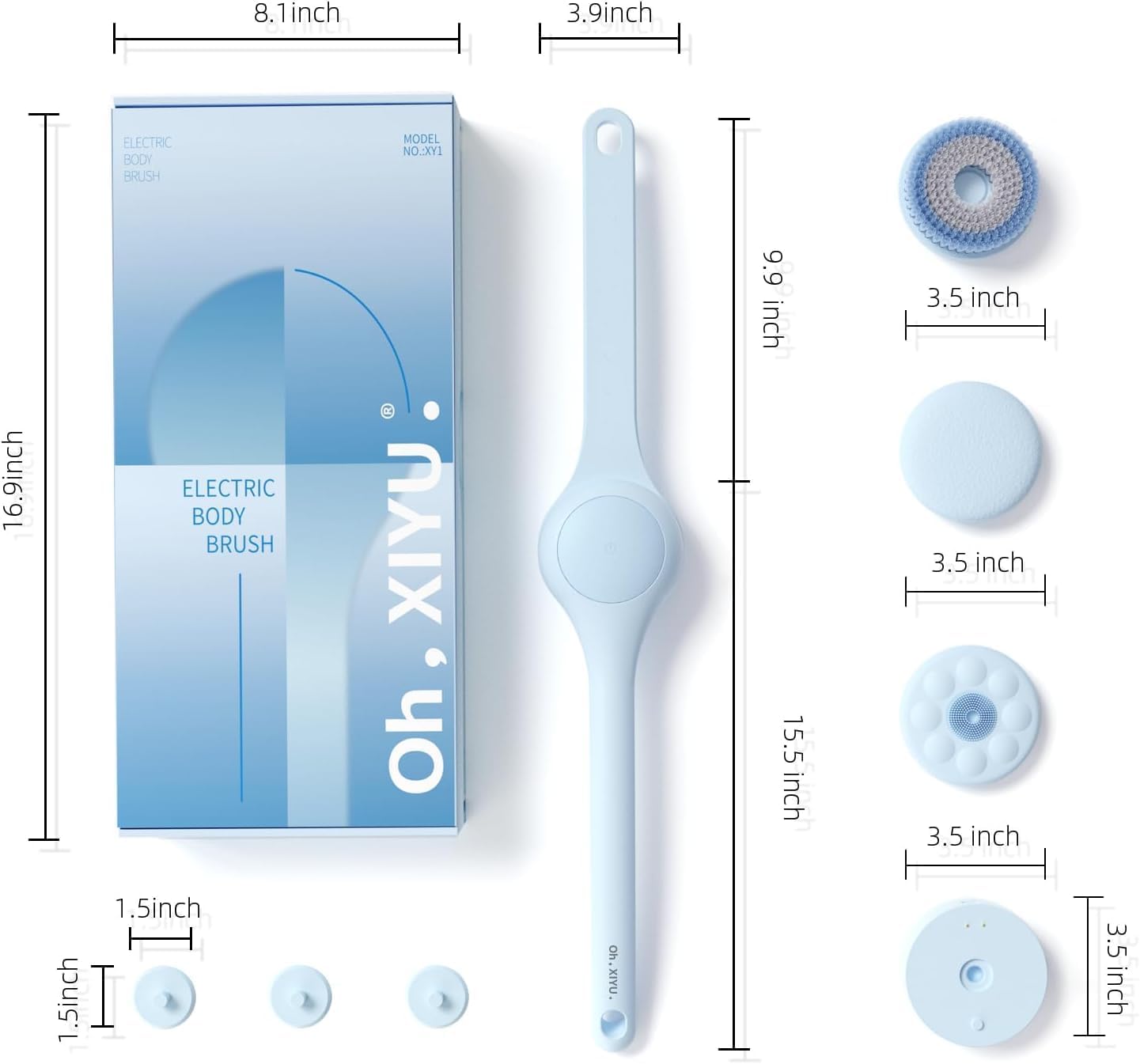Thumbnail 6 de Oh,XIYU Electric Back Brush: 360° Rotating Back Scrubber with Long Handle