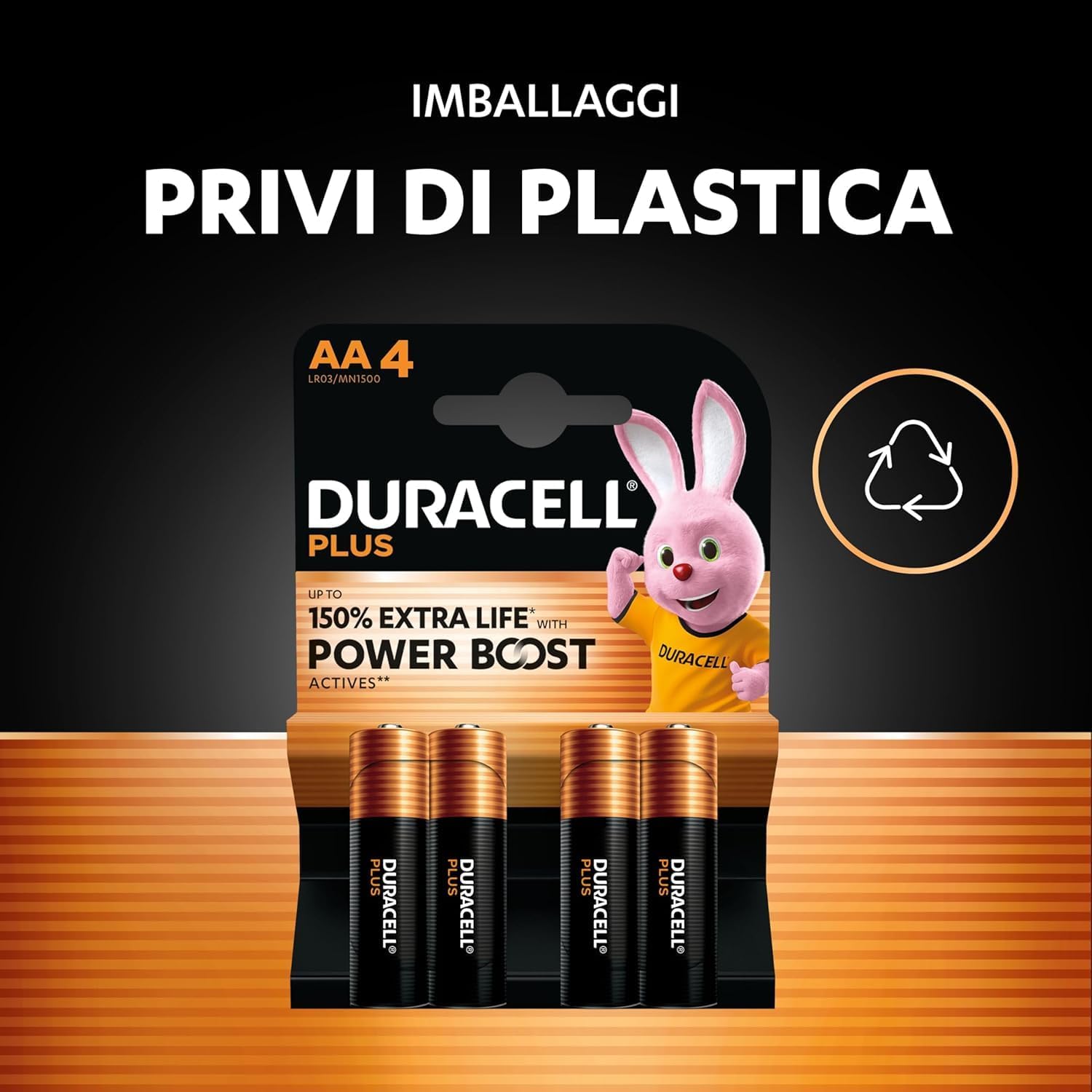 Detalle 2 de Duracell Plus AAA (Confezione da 24) – Batterie alcaline da 1,5 V con POWER BOOST