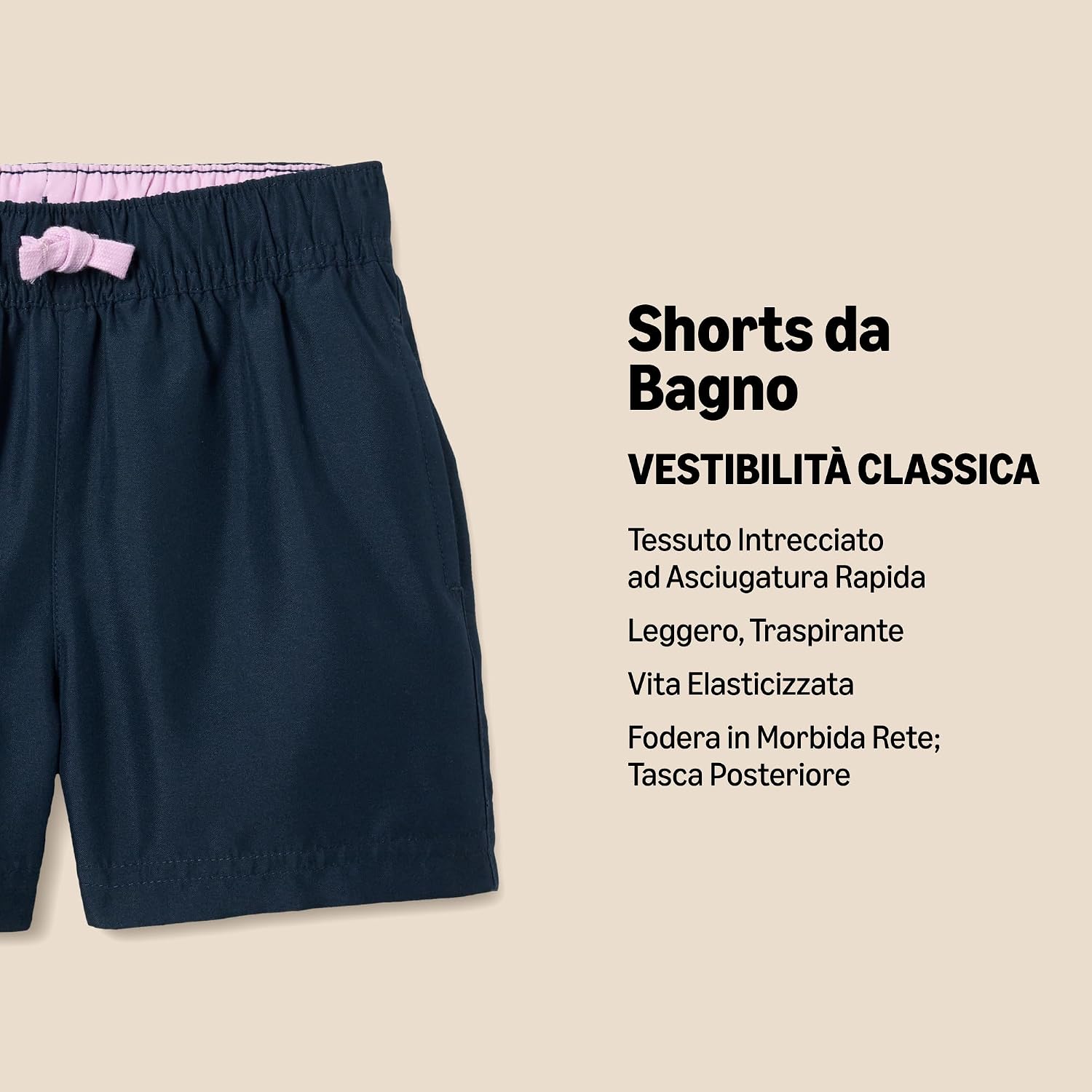 Detalle de Amazon Essentials pantaloncini da bagno ad asciugatura rapida per bambini e ragazzi