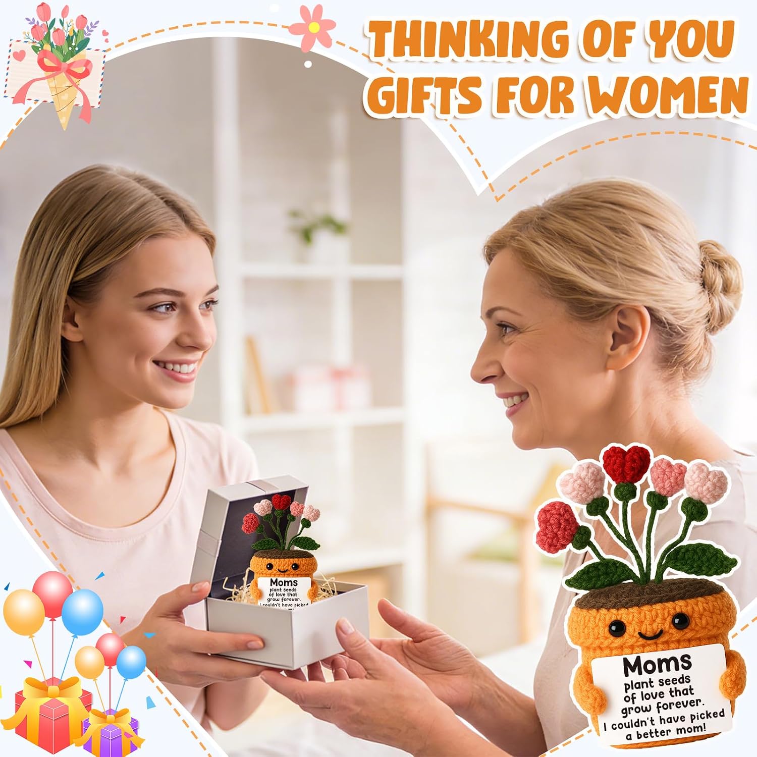 Detalle de Crochet Flower Pot Gift for Mom