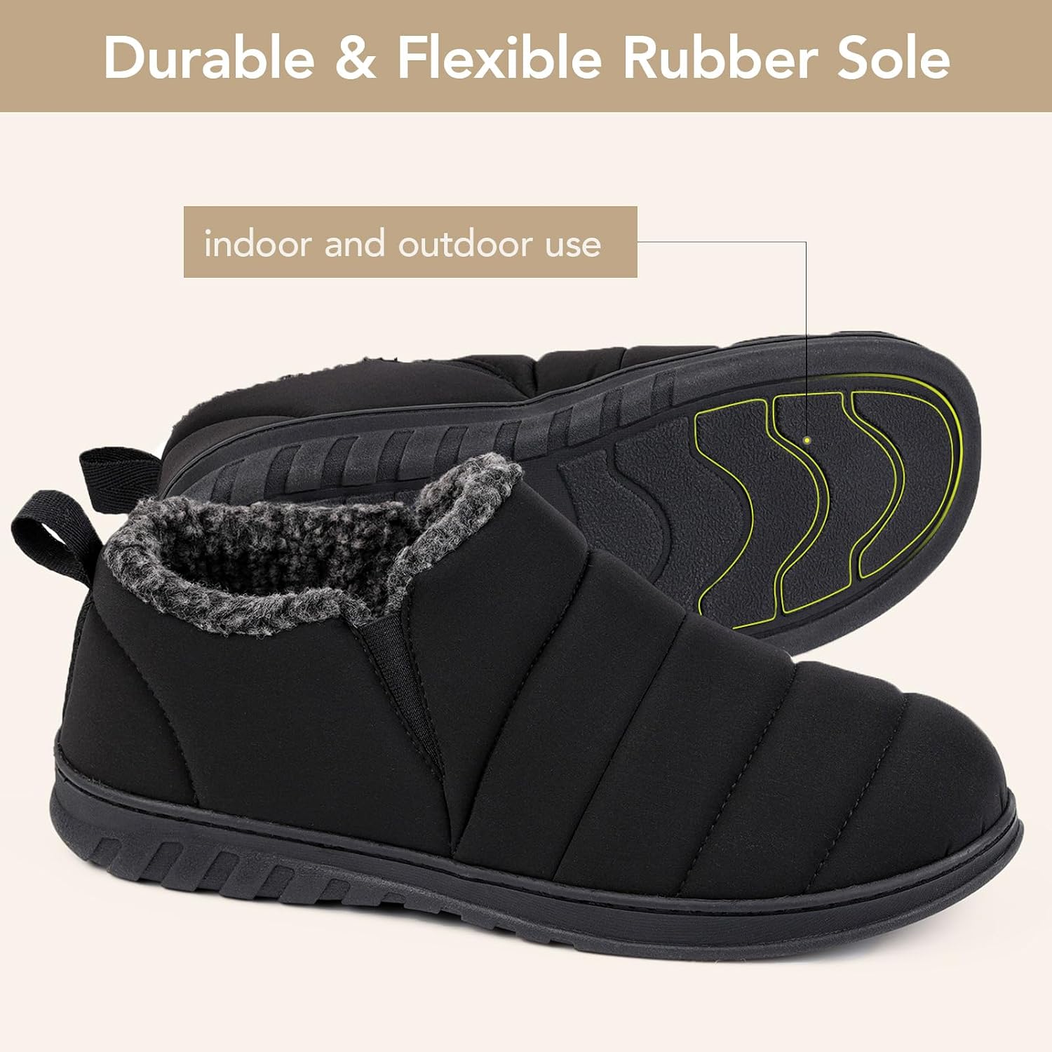 Thumbnail 4 de VeraCosy Men's Quilted Memory Foam Ankle Slippers