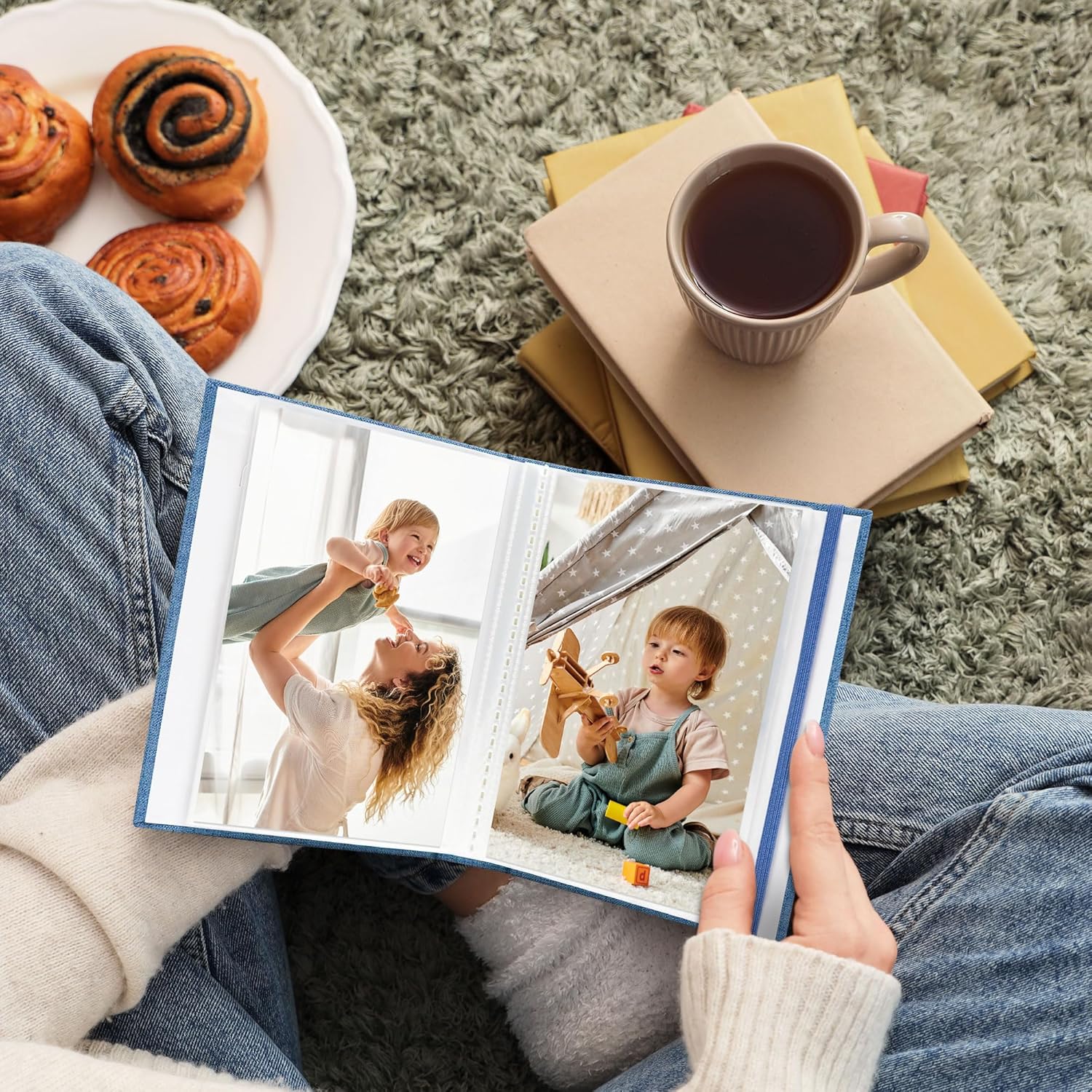 Thumbnail 6 de Vienrose Fotoalben Klein 10x15 Fotos 2er Pack mit Frontfenster – Leinen Cover
