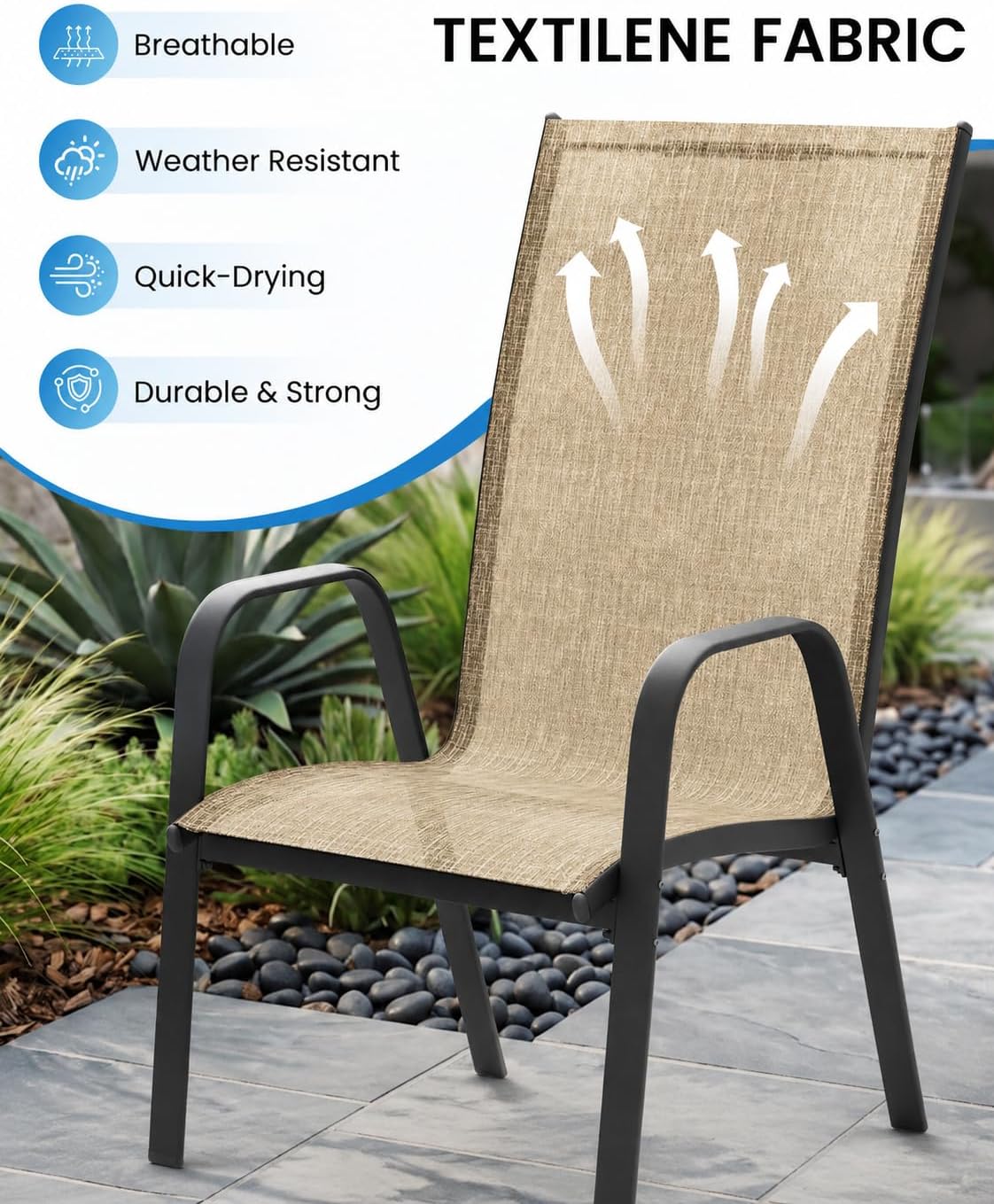 Detalle 2 de Outvelar Patio Dining Chairs Set of 4