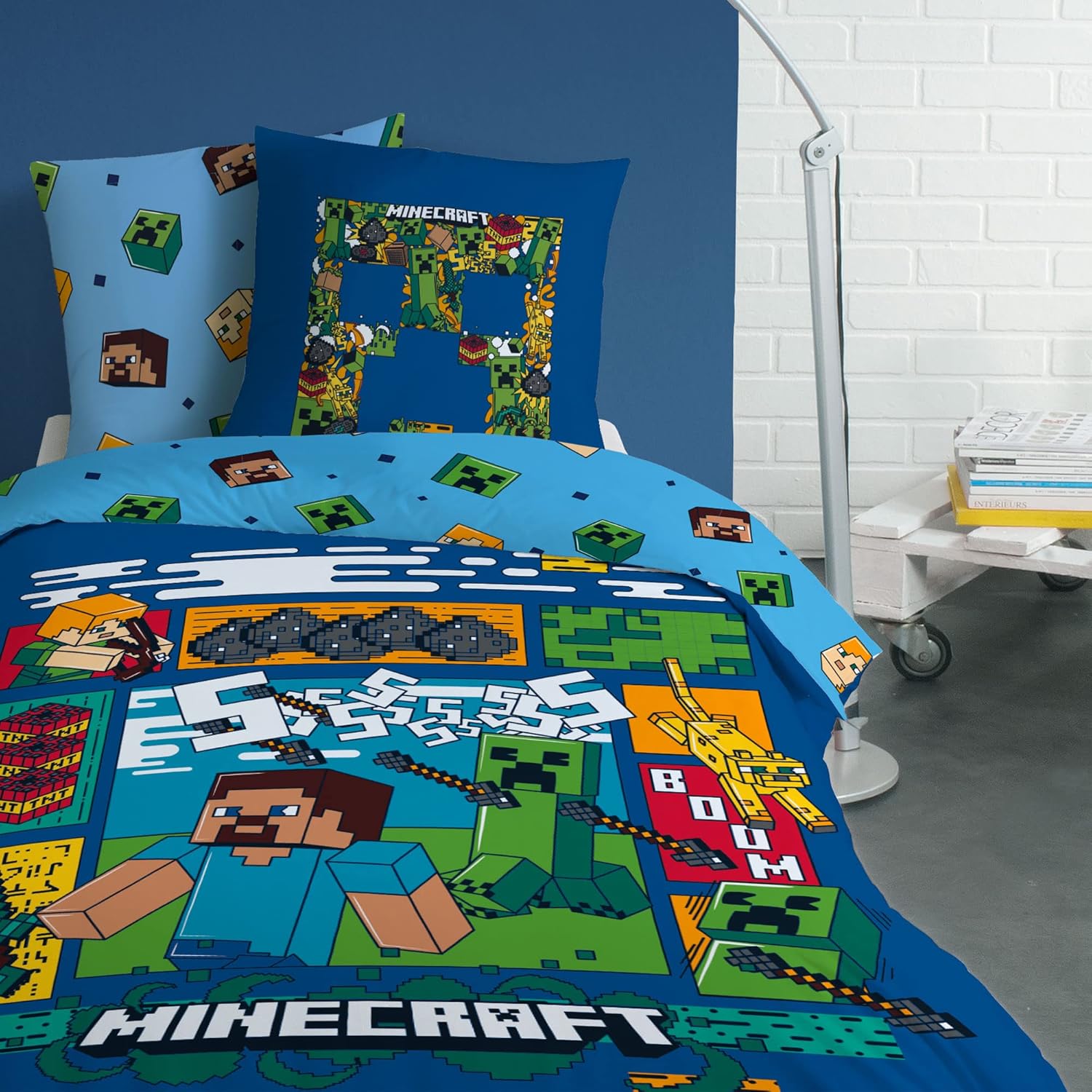 Detalle de Minecraft Update Parure de lit Enfant 1 Personne – 100% coton, imprimé réversible