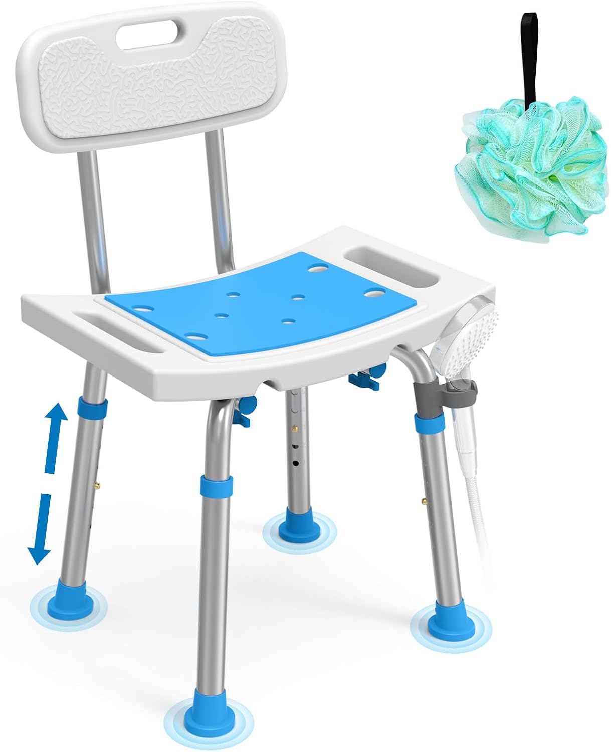 Detalle de Loyoda Shower Chair Adjustable Height, 400 lb capacity