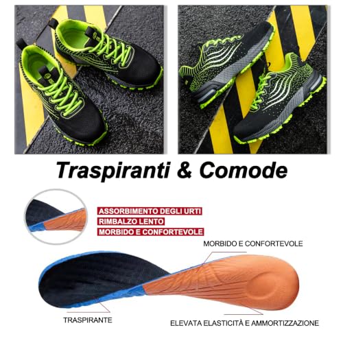 Thumbnail 4 de CYKYGGO Scarpe Antinfortunistiche da Uomo/Donna Verde EU 46: leggerezza, sicurezza e versatilità