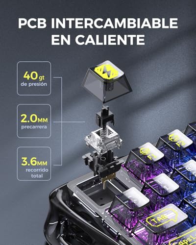 Detalle 2 de GravaStar Mercury K1 Lite Teclado Mecánico Gaming 75%