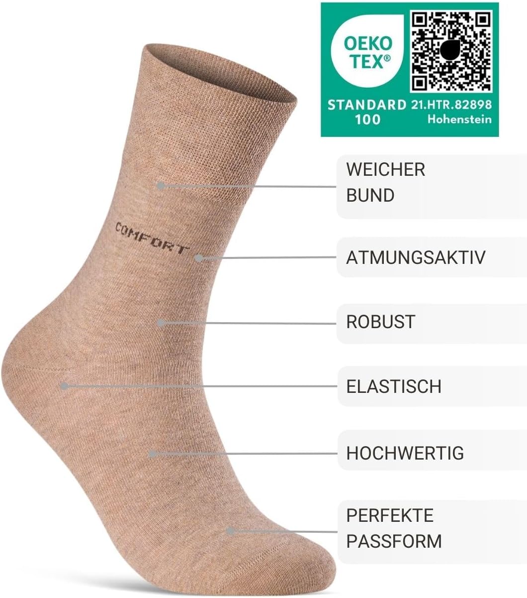 Thumbnail 2 de sockenkauf24 10 Paar Comfort Socken ohne Gummibund & ohne Naht für Damen und Herren