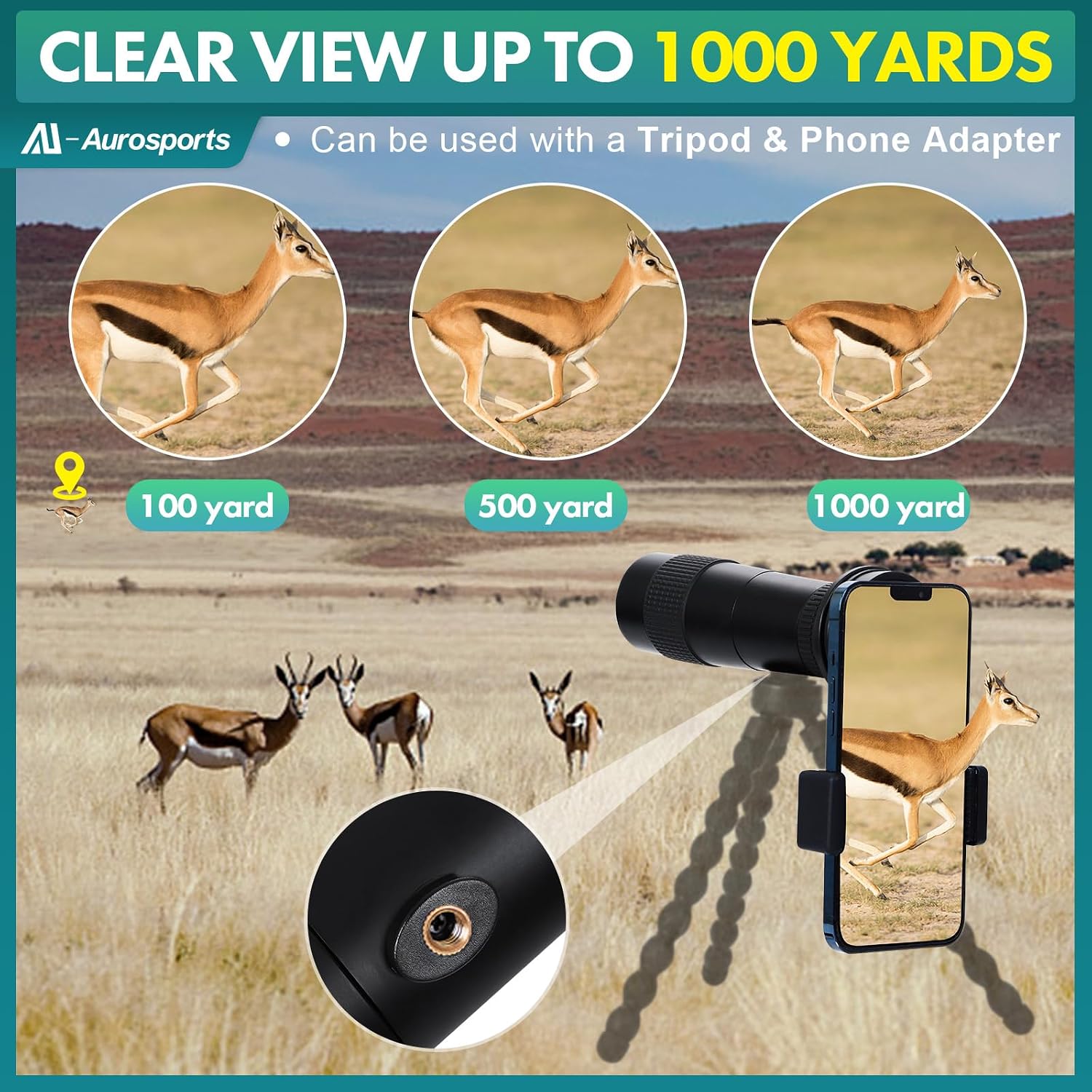 Thumbnail 4 de Aurosports 10-30x40 Zoom Monocular for Birdwatching 🔭