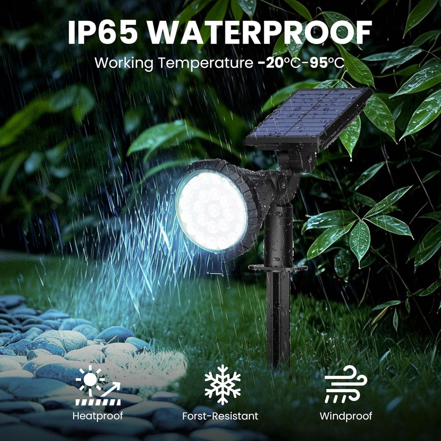 Thumbnail 4 de Solpex Solar Spot Lights Outdoor Garden (IP65, 25 LEDs, Cold White) – 6 Pack