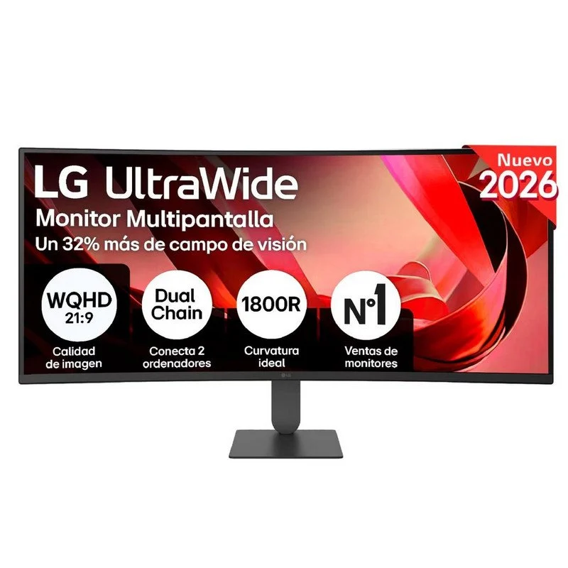Detalle de LG UltraWide 34U640B-B, monitor curvo QHD de 34 pulgadas y 144 Hz con USB-C