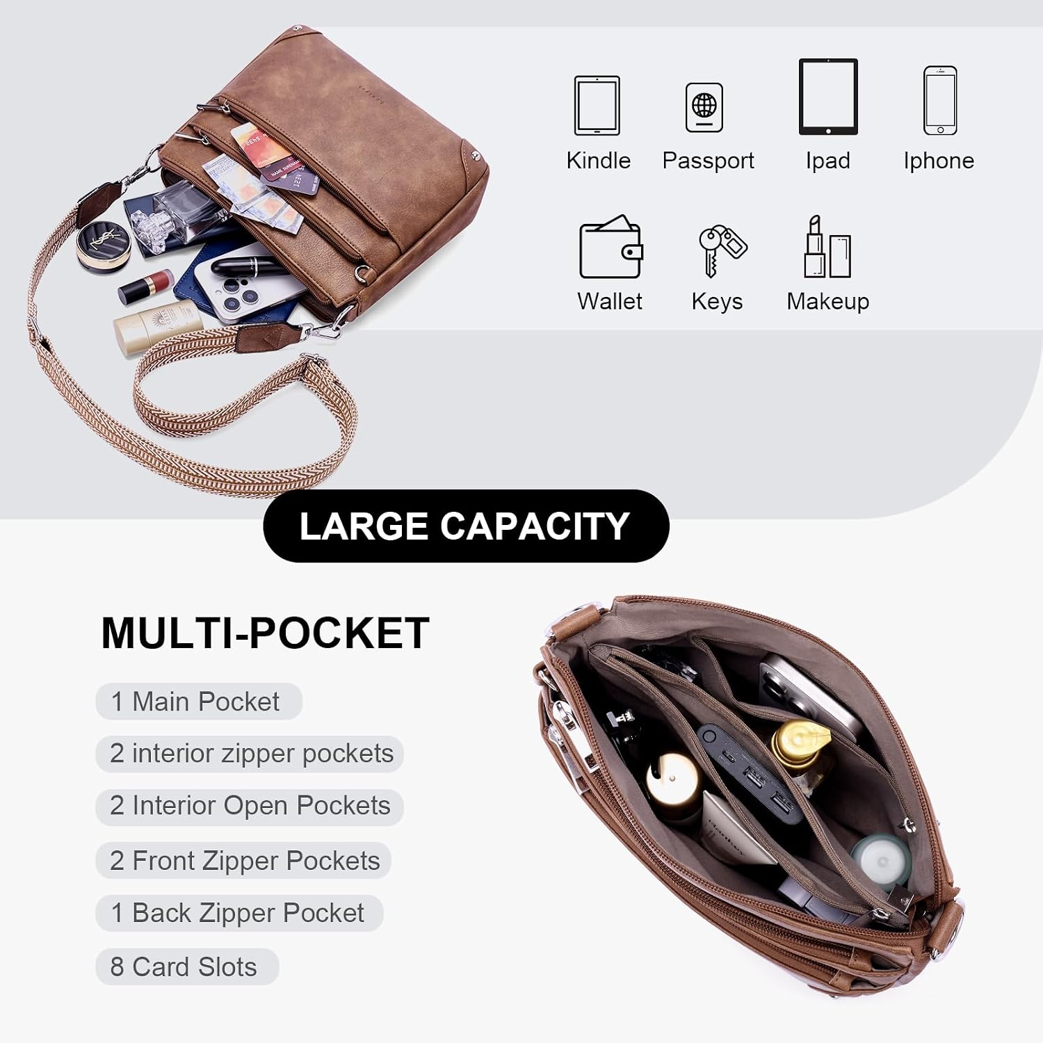 Detalle 2 de Lexiyat cross body bag with RFID 27 cm