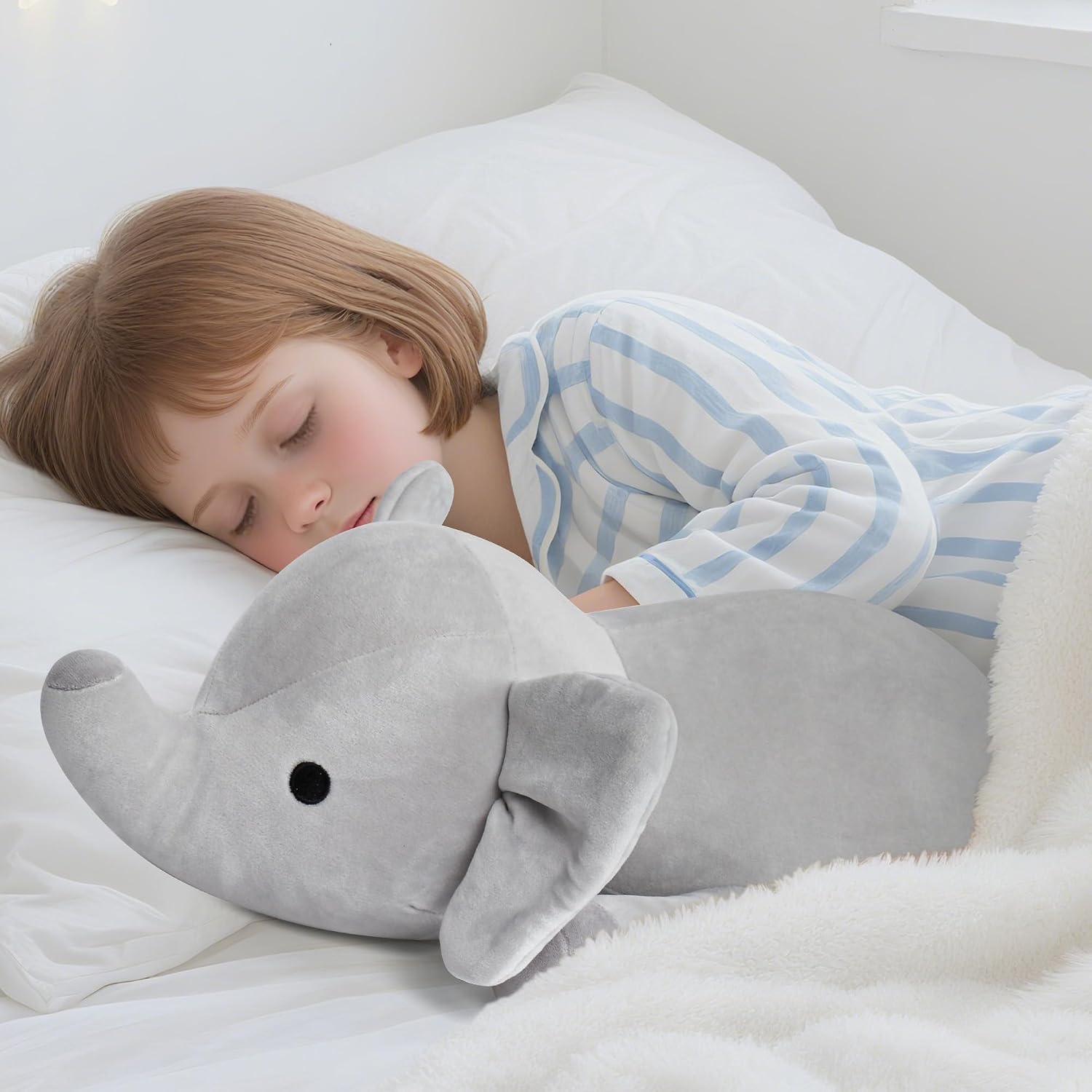 Detalle de Elephant Weighted Stuffed Animal (24in, 4.2lbs) Plush Elephant by Elephant Weighted Stuffed Animals