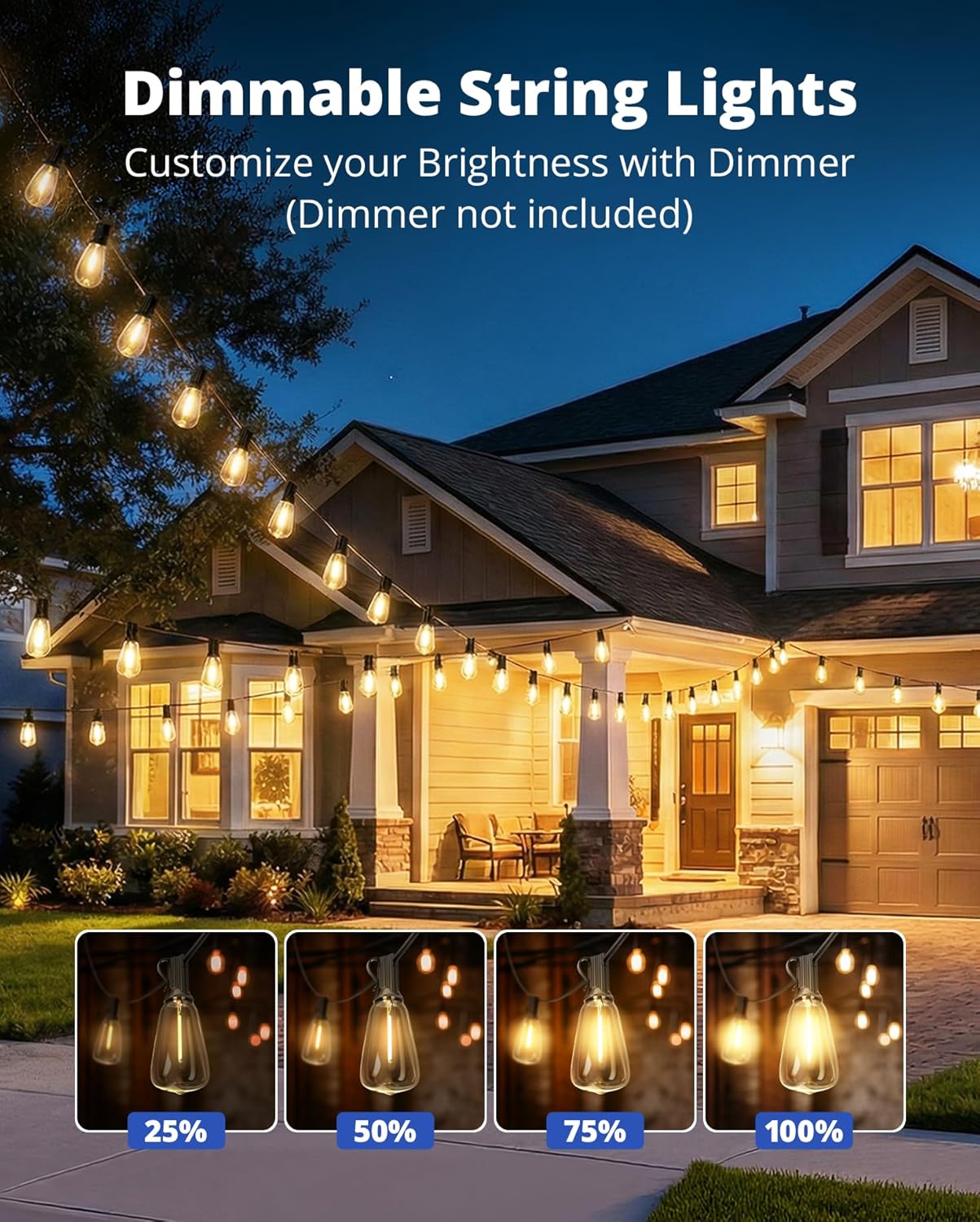 Detalle de VIPAR Outdoor String Lights, 100 ft