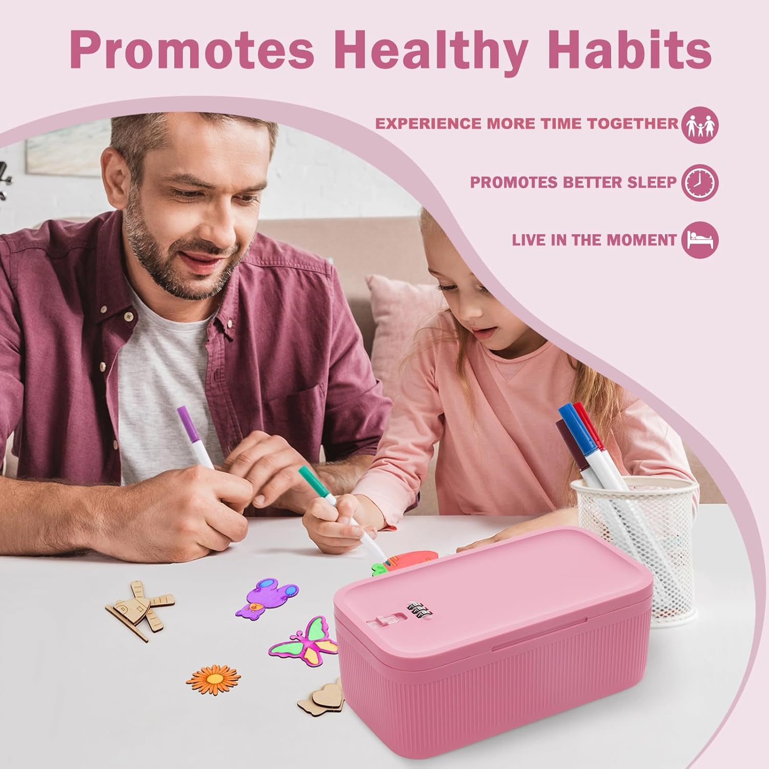 Detalle de Small Lockable Storage Box with Combination Code (Secure Medicine Safe, Phone Jail & Snack Box) – 23.5 x 12.8 x 9.2cm