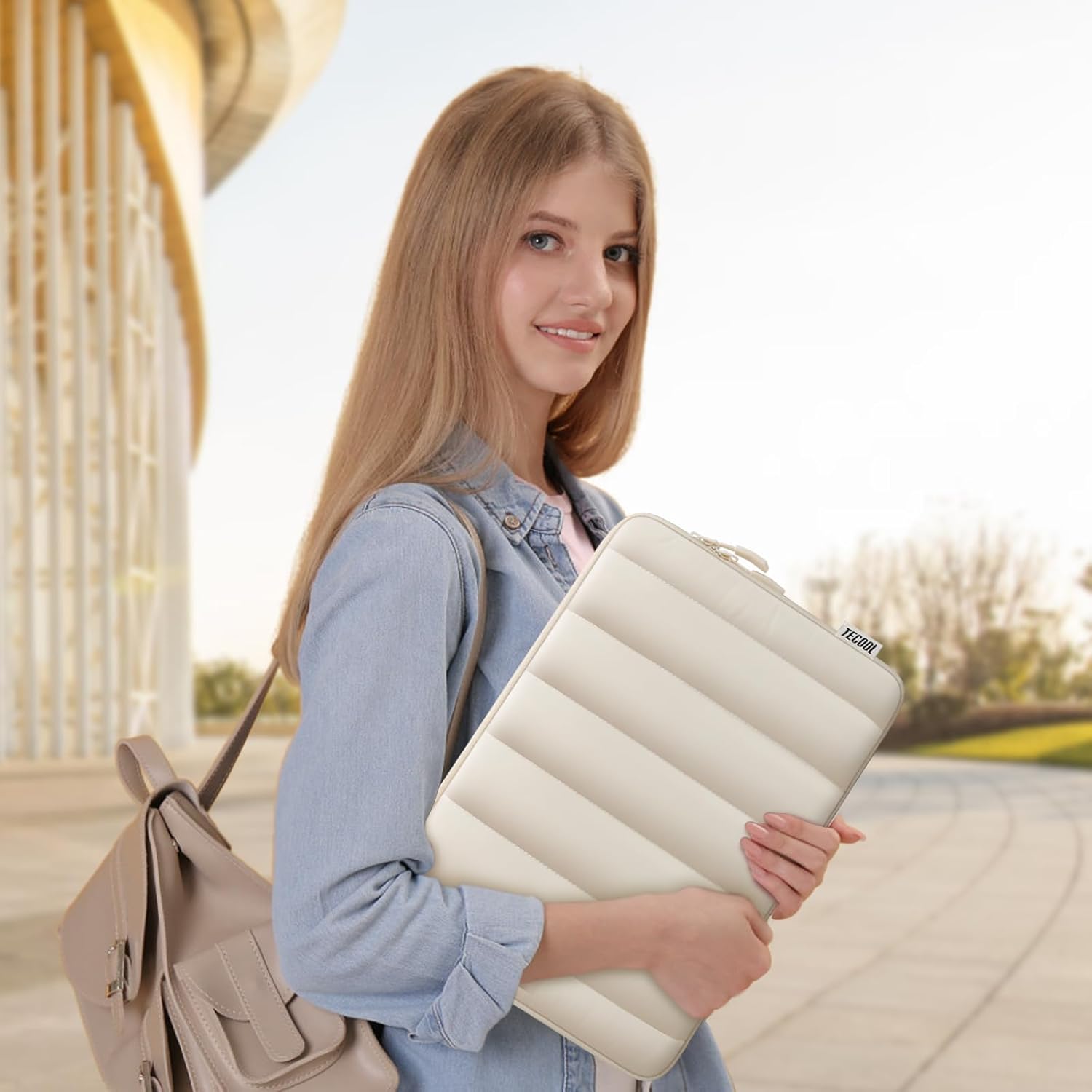 Thumbnail 6 de TECOOL 13,3 Zoll Laptop-Tasche beige