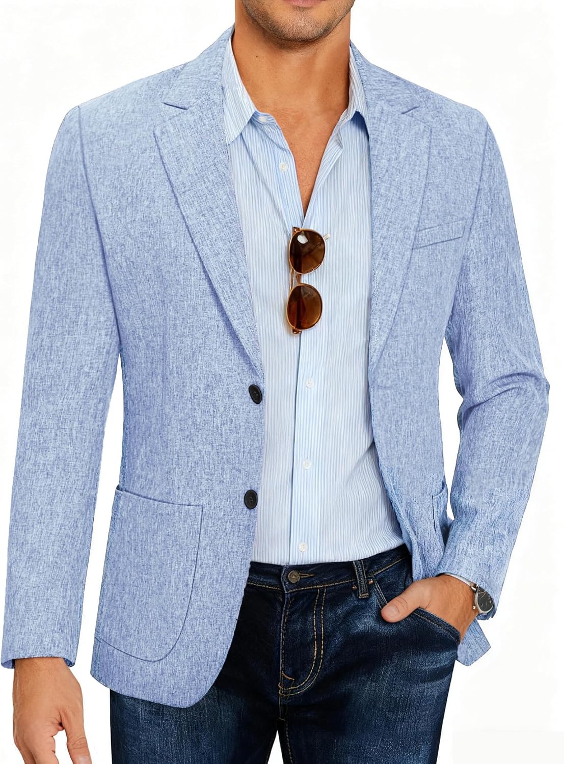 Thumbnail 6 de COOFANDY Men’s Casual Blazer Slim Fit Sport Coat — Lightweight Two-Button Suit Jacket
