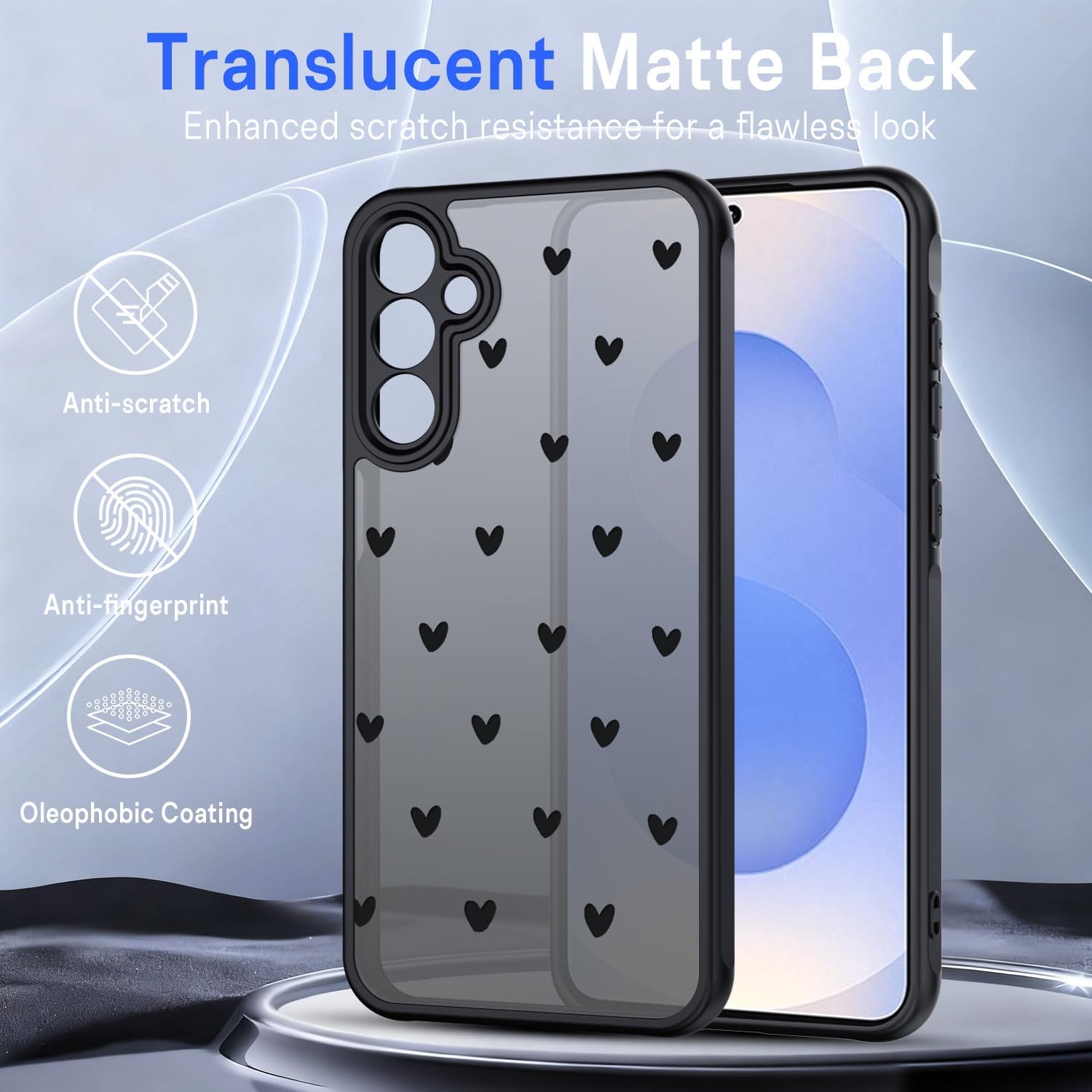 Detalle 2 de TUUTPU Coque translucide pour Samsung Galaxy S25 5G – Motif Cœur Minimaliste et Protection Antichoc en TPU/PC