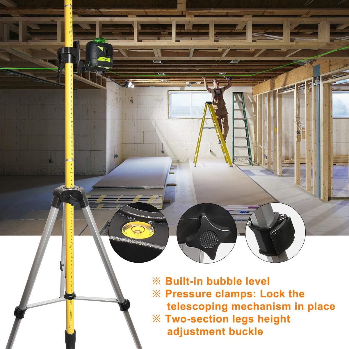 Thumbnail 6 de Huepar LP36 laser mounting pole 3.7m