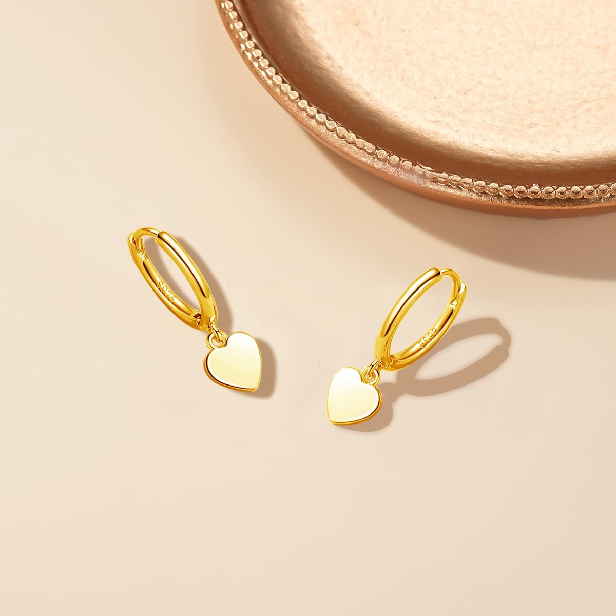 Thumbnail 2 de Deyanse silver hoop earrings for women (925 sterling silver dangle huggie heart cross star drop hoops)