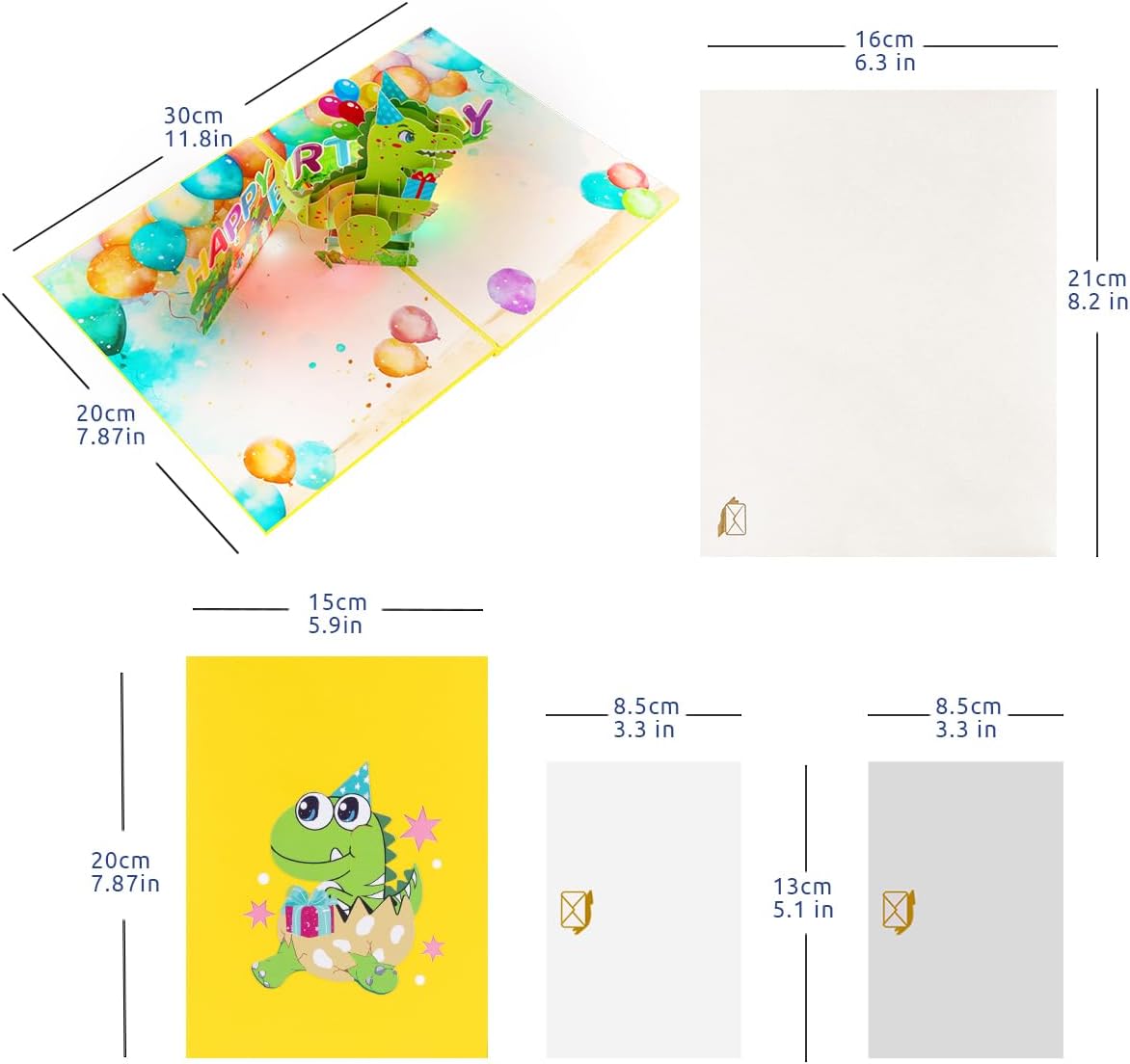 Thumbnail 1 de CNLITIHEKA Musical Dinosaur Birthday Card
