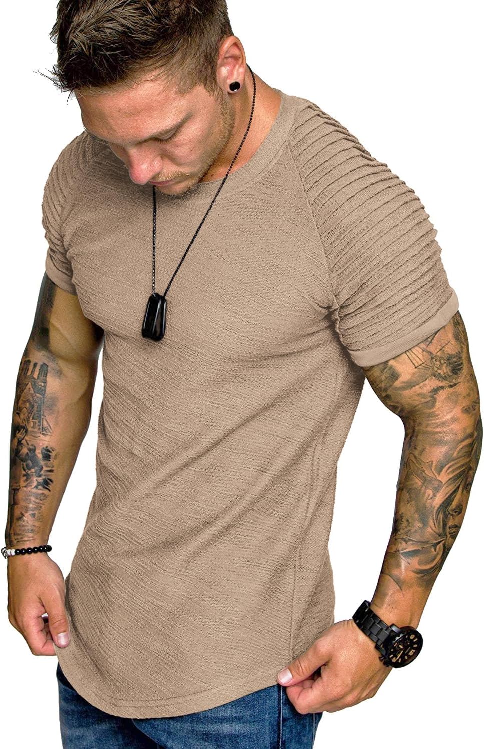 Thumbnail 6 de COOFANDY Muscle T-Shirt with Pleated Sleeves