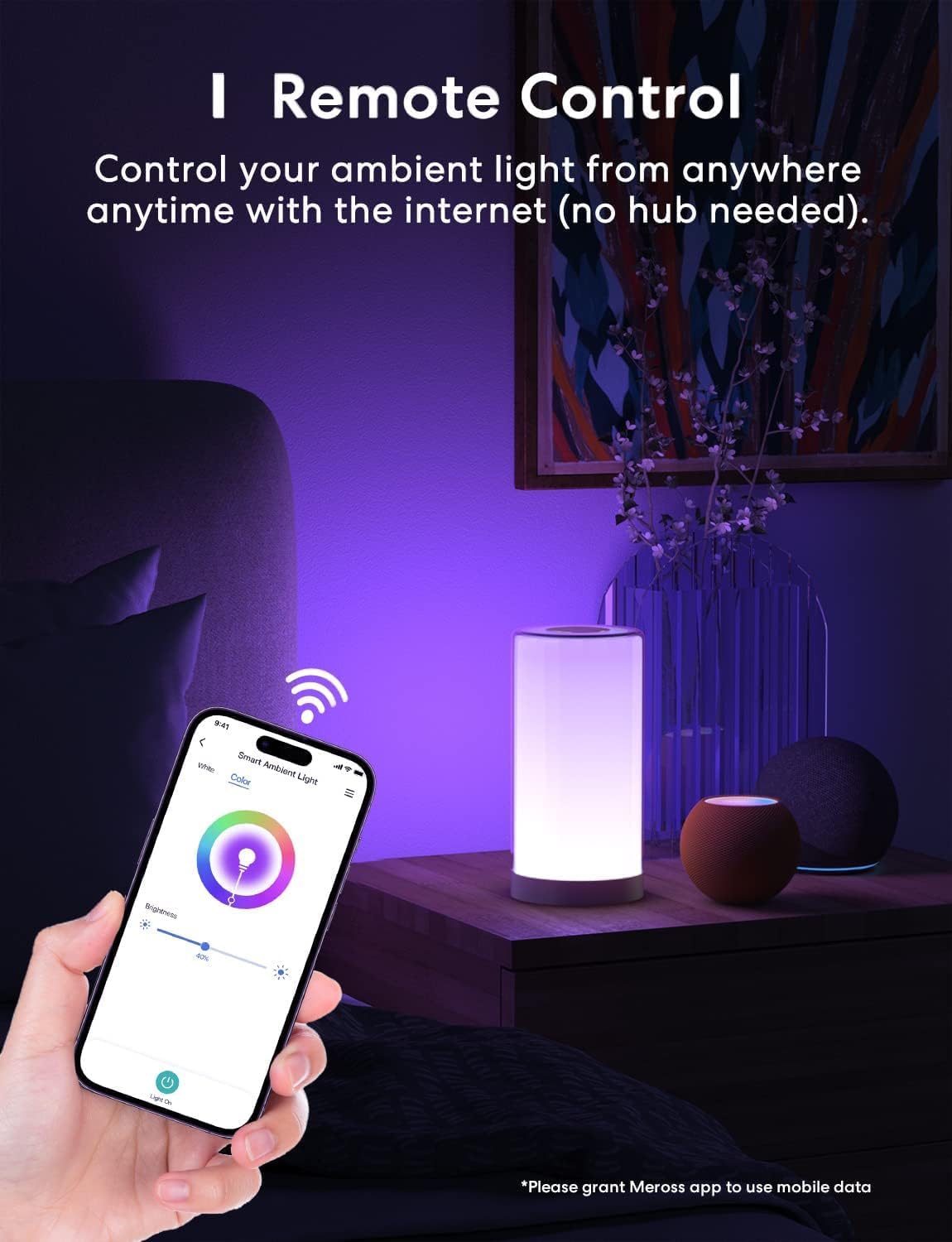 Thumbnail 2 de meross WiFi Lamp smart bedside touch lamp with HomeKit, Alexa & Google Assistant (2.4GHz)