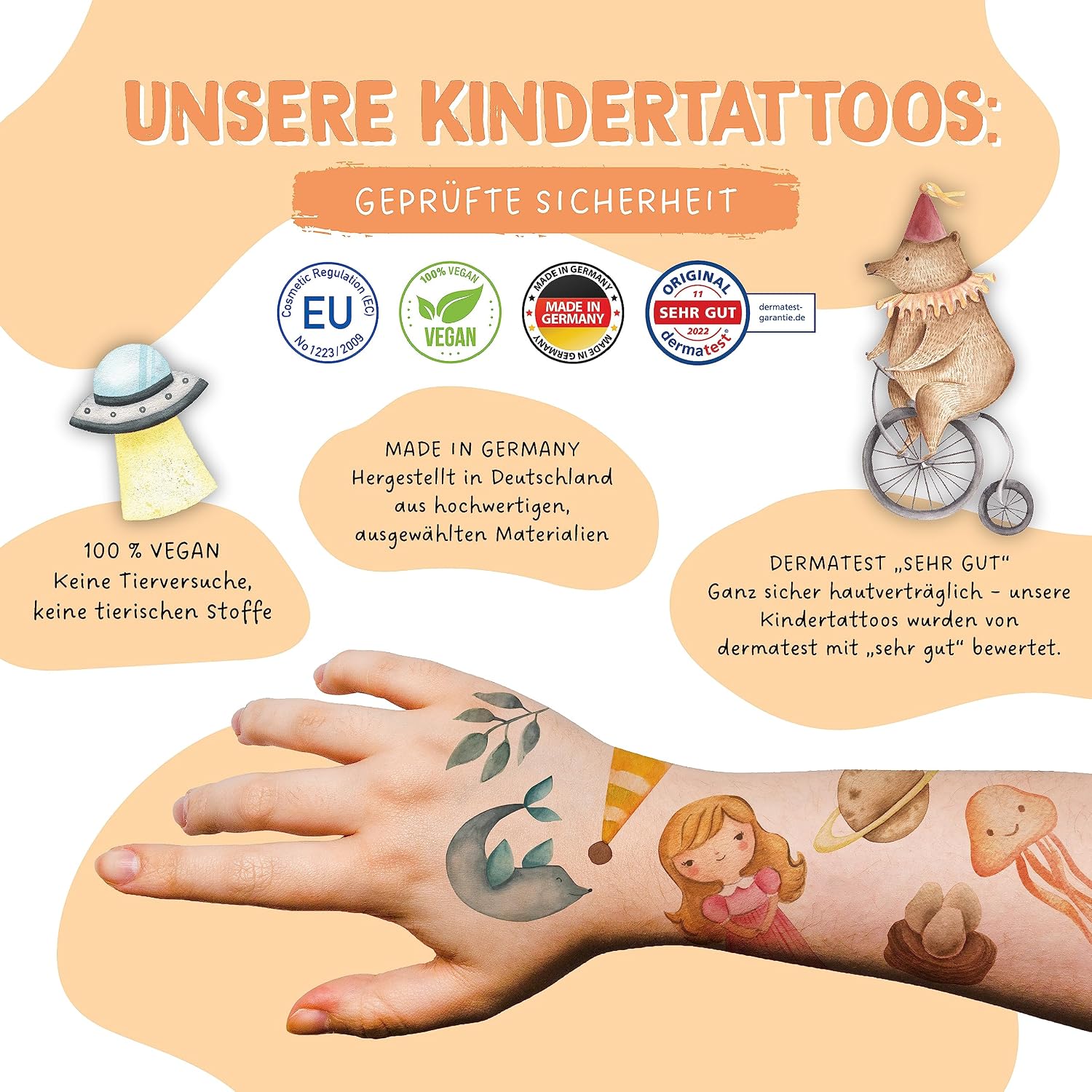 Thumbnail 2 de Papierdrachen 100 Hautfreundliche Kindertattoos