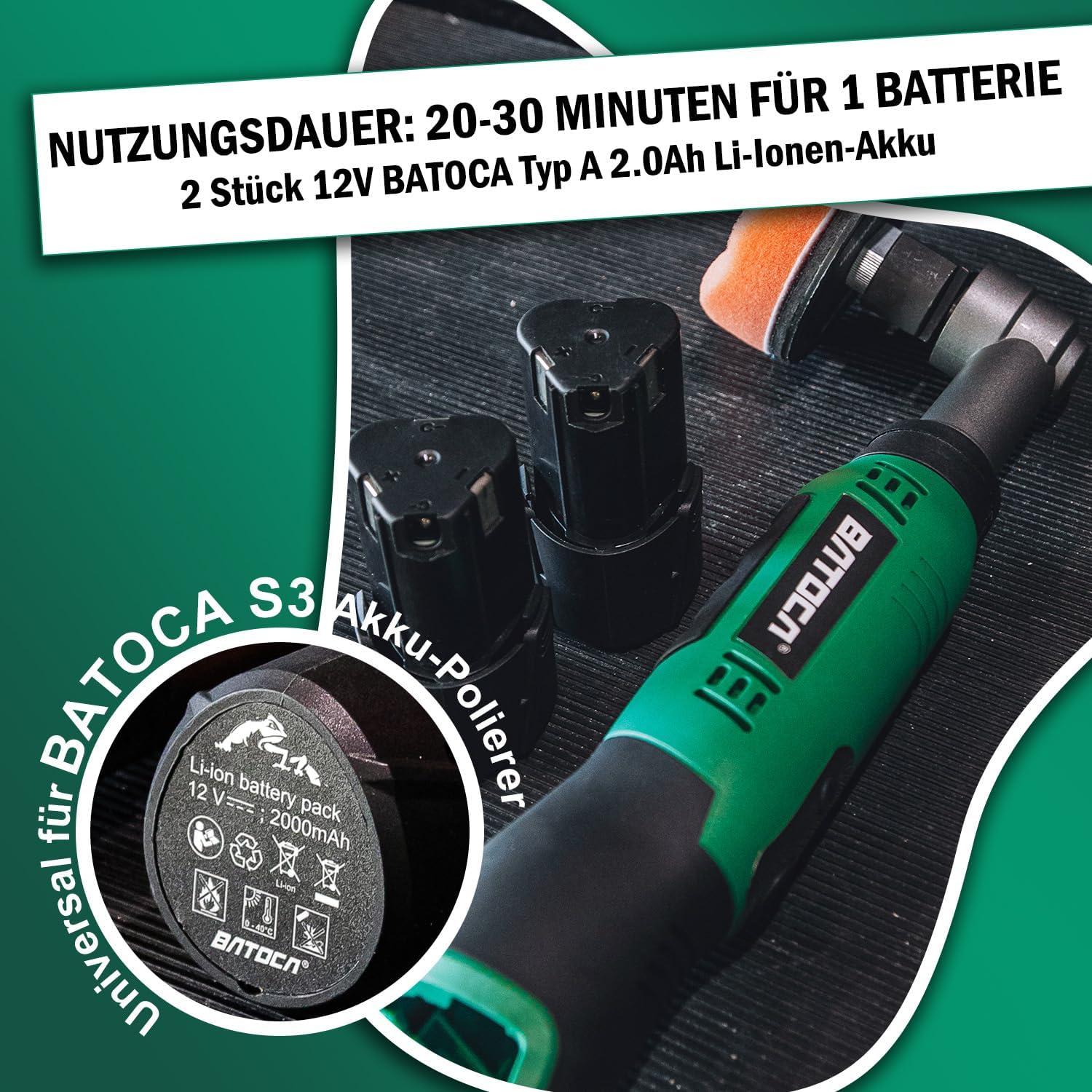 Thumbnail 5 de BATOCA S6 Mini Akku Poliermaschine 12V