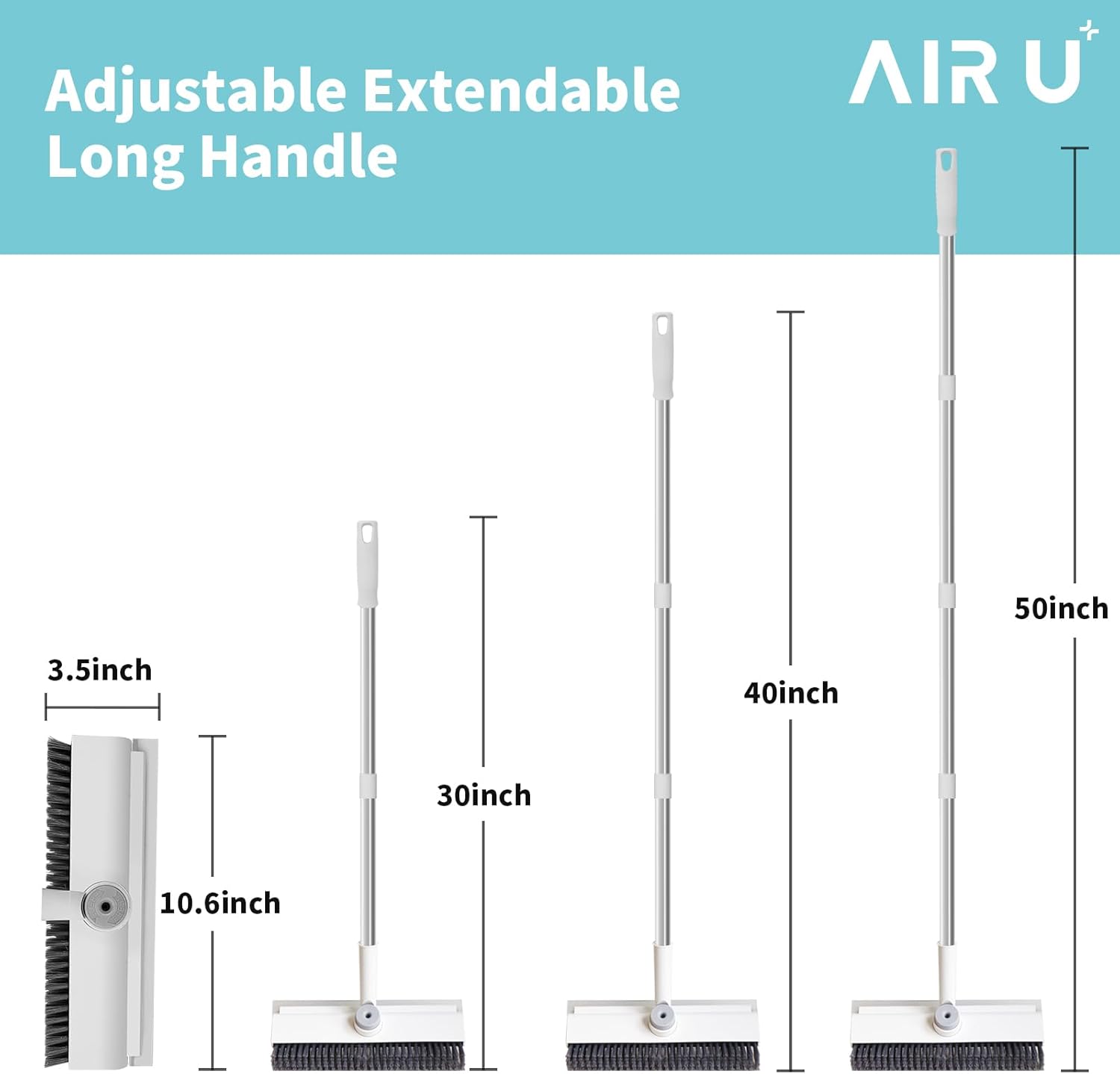 Thumbnail 5 de Floor Scrub Brush with Long Handle: 3-in-1 Scrape and Heavy-Duty Bristle Scrubber