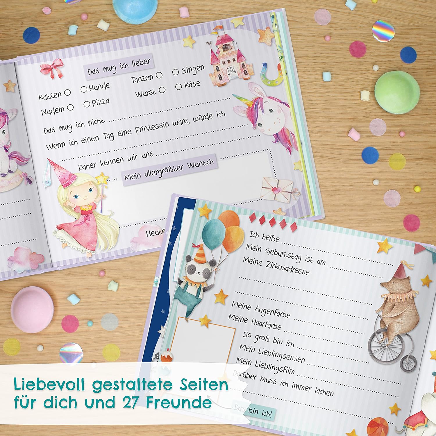 Detalle de Papierdrachen Papierdrachen Freundebuch für Kinder (Grün) mit Dinos, Rittern & Astronauten – für 27 Freunde