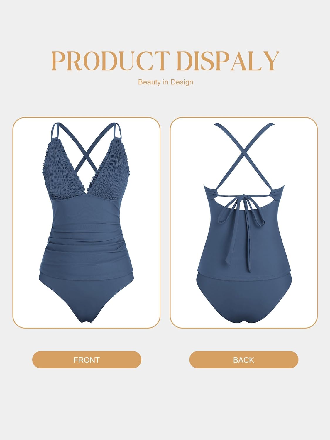 Thumbnail 5 de ZAFUL Women's Tankini Swimsuits: Smocked 2-Piece Modest Bathing Suit with Tie-Back