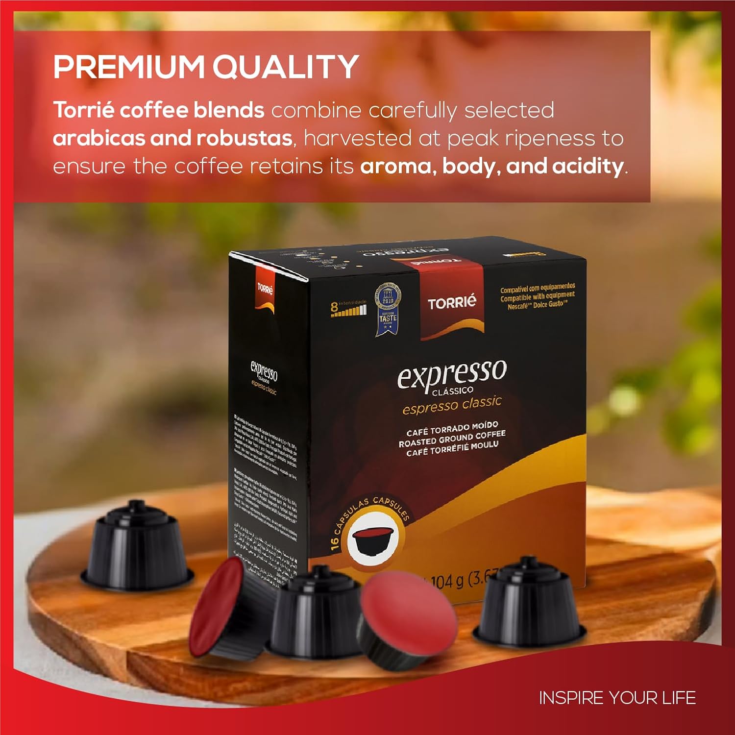 Detalle de Torrié Expresso Classico Coffee Pods Compatible with Dolce Gusto – Premium Espresso Capsules