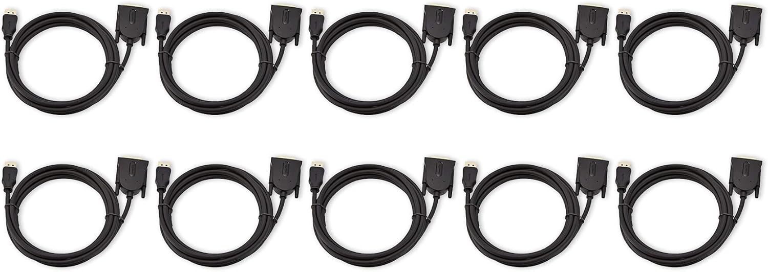 Thumbnail 6 de Amazon Basics Câble DisplayPort vers DVI, 1,82 m – Lot de 10, Noir