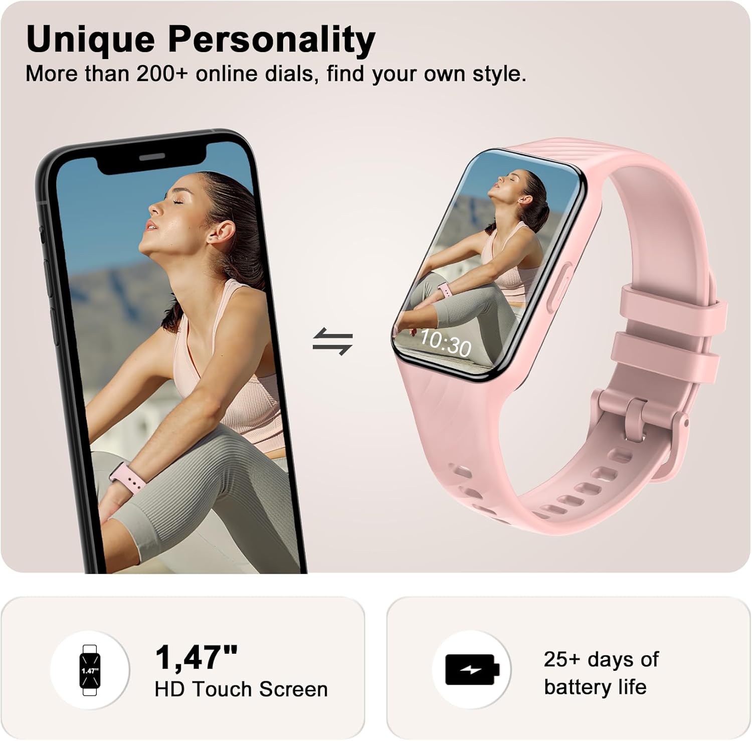 Thumbnail 1 de Blackview Smart Watch for Women and Men – 1.47” TFT Display, 50 Days Battery Life, IP68 Waterproof