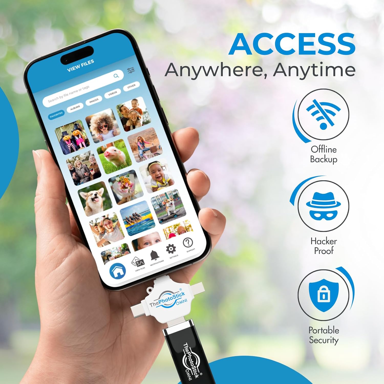 Detalle de ThePhotoStick Omni 128GB: Automatic Photo & Video Backup Across Your Devices