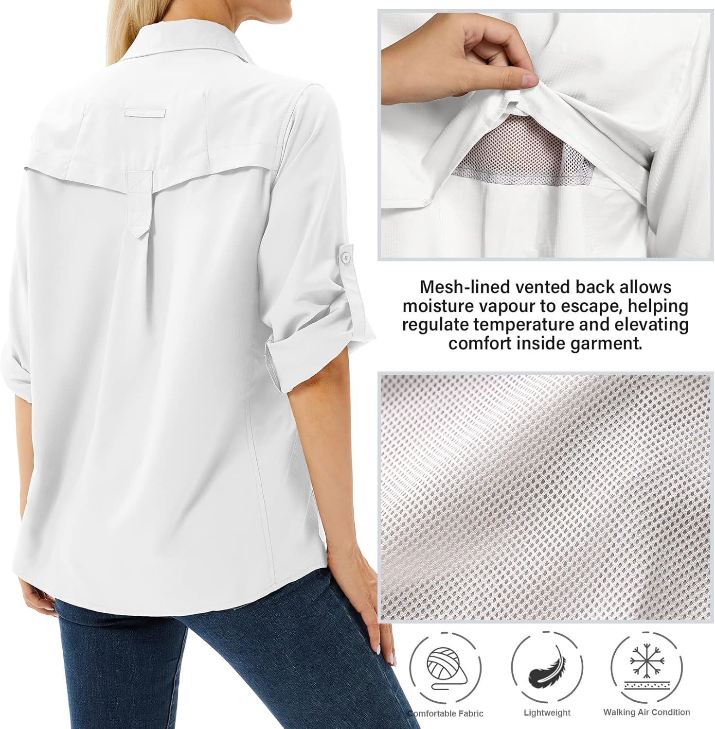 Thumbnail 1 de Yeyity Damen Hemdbluse UPF 50: Langarm-Outdoormantel für Wander-, Safari- und Freizeitaktivitäten