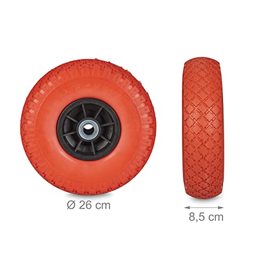 Detalle 2 de Relaxdays 2 Ruedas Carretillo 260×85 mm, hasta 80 kg 🛒