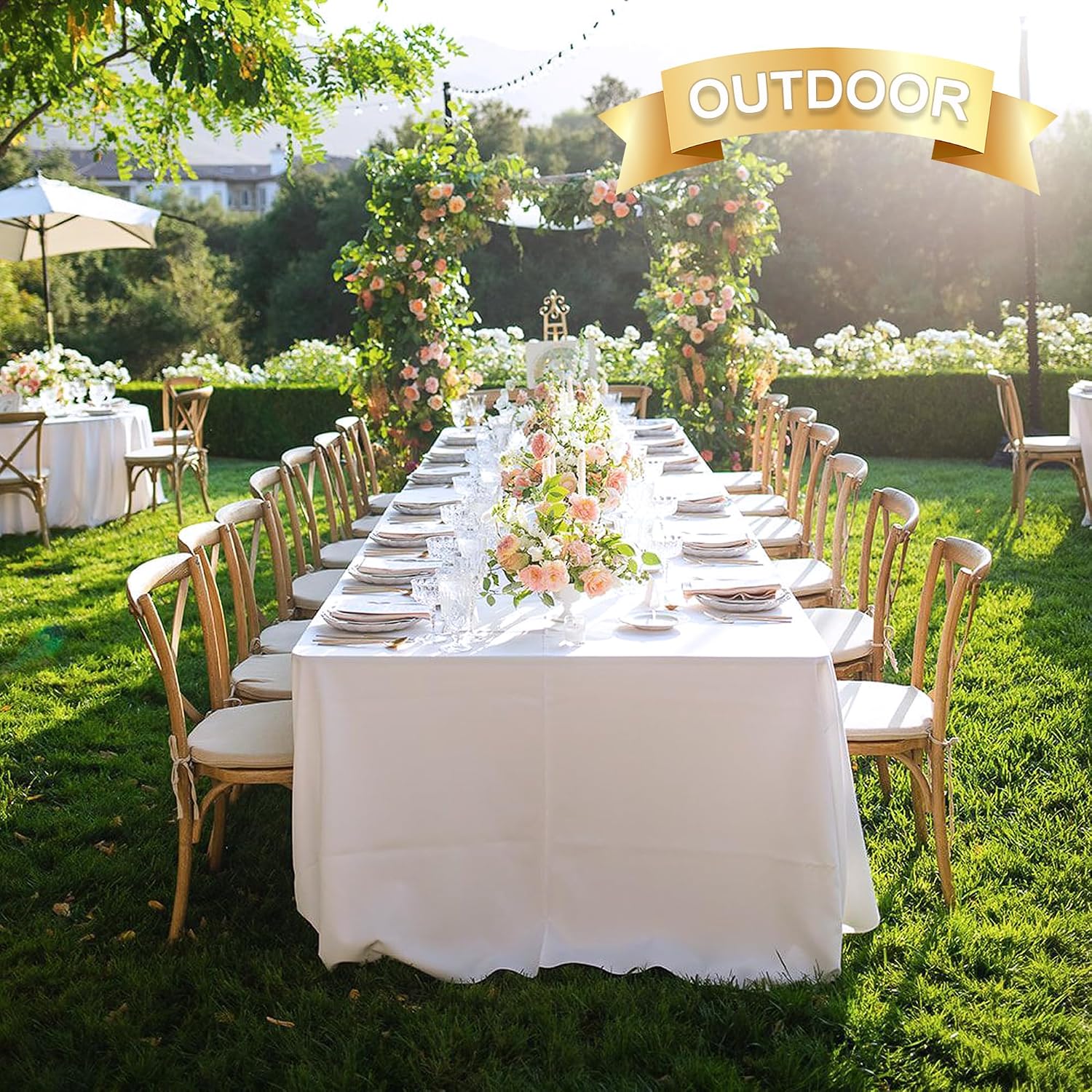 Detalle de Sancua 6-Pack 90 x 132 Inch Rectangular Polyester Tablecloths