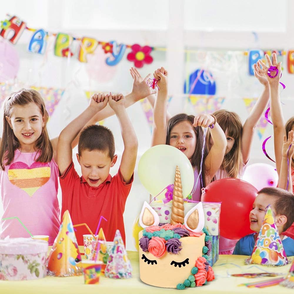 Thumbnail 5 de Opret Gold Einhorn Kuchen Topper – 5 Stk. 🎂