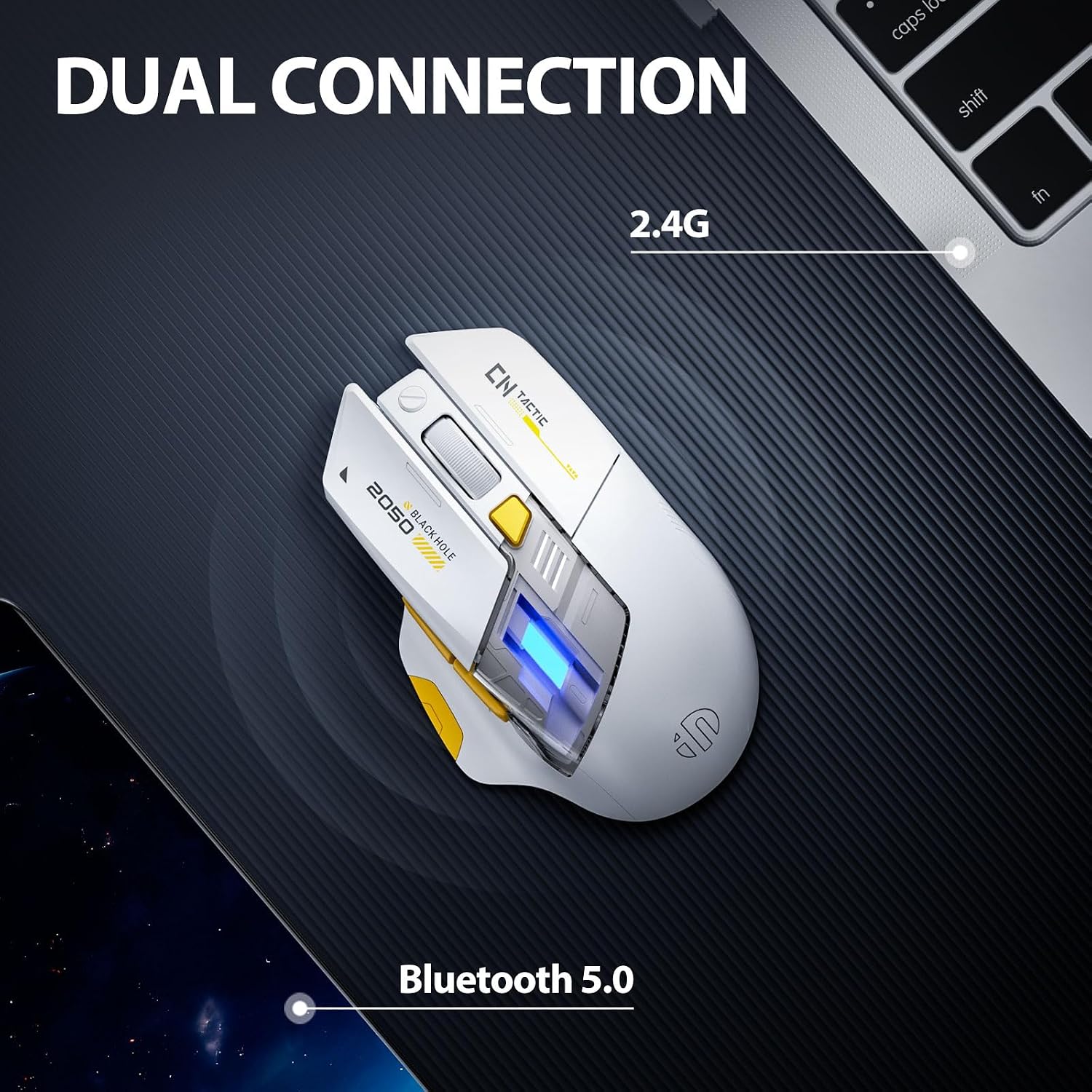 Thumbnail 1 de INPHIC A9 Explorer: Dual-Mode Bluetooth Mouse with 2400 DPI and Quiet Buttons