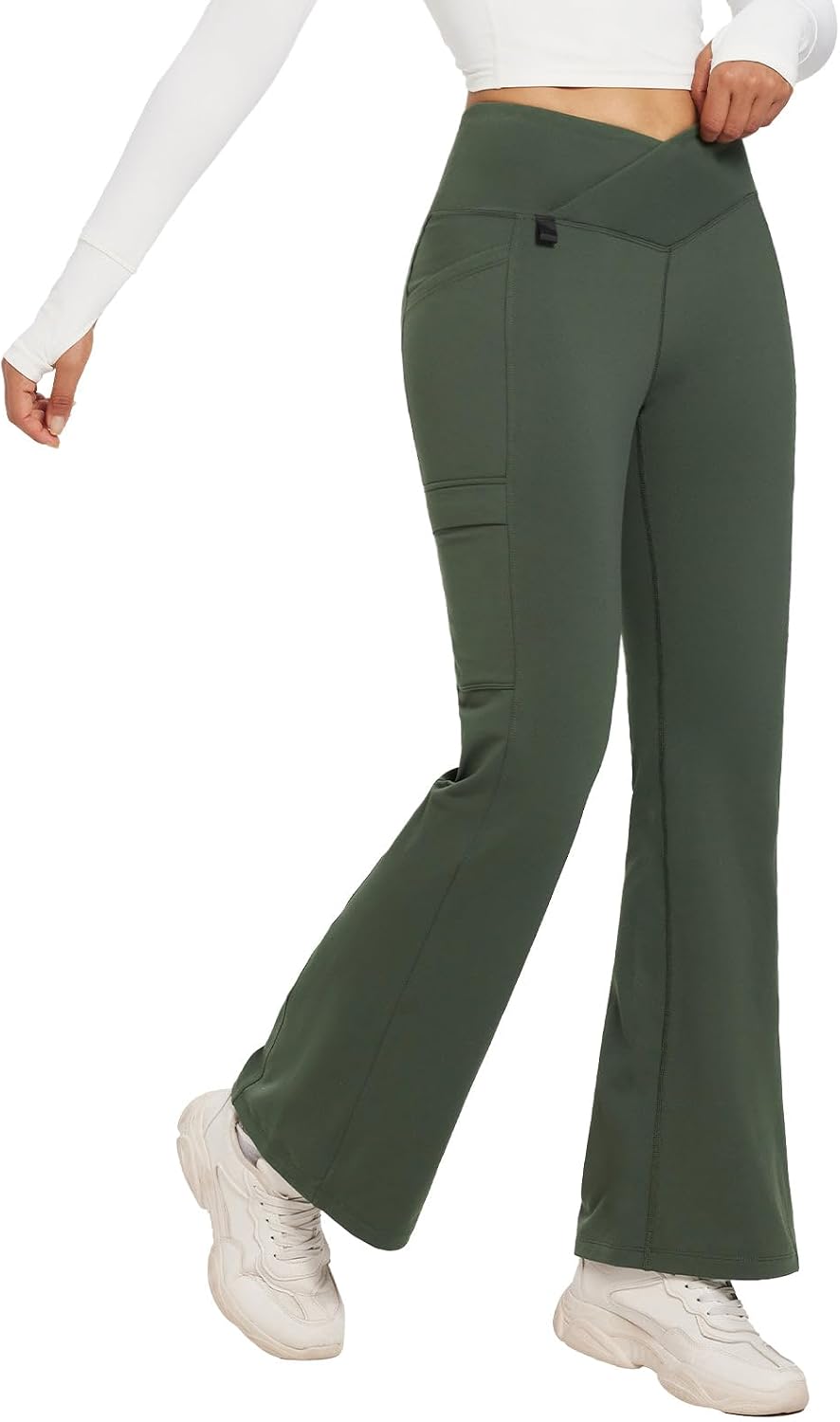 Thumbnail 3 de baleaf Fleece Lined Trousers Womens thermal flared leggings with zip pockets