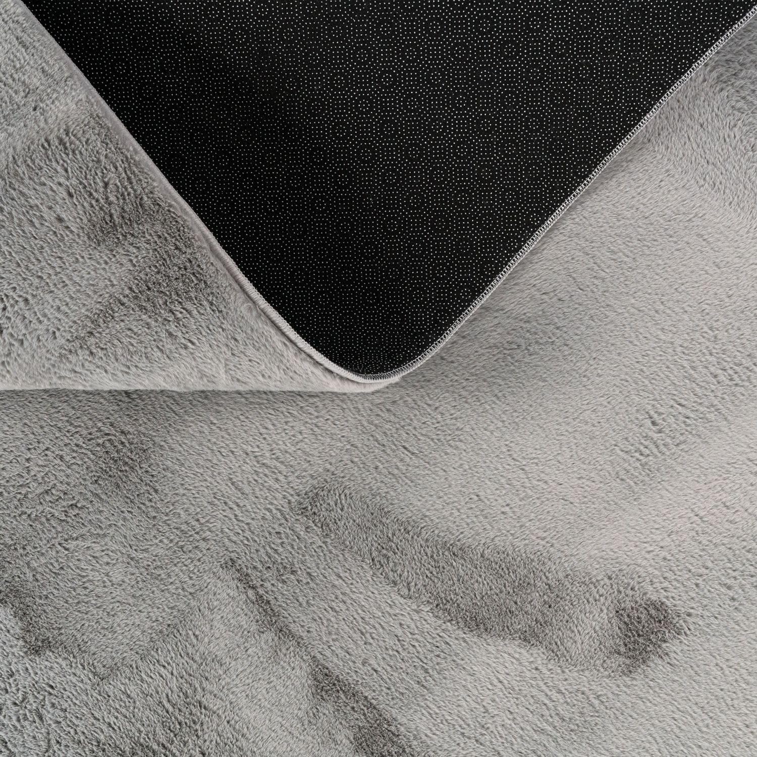 Thumbnail 3 de TT Home Shaggy rond en gris, tapis à poils pelucheux 200 cm