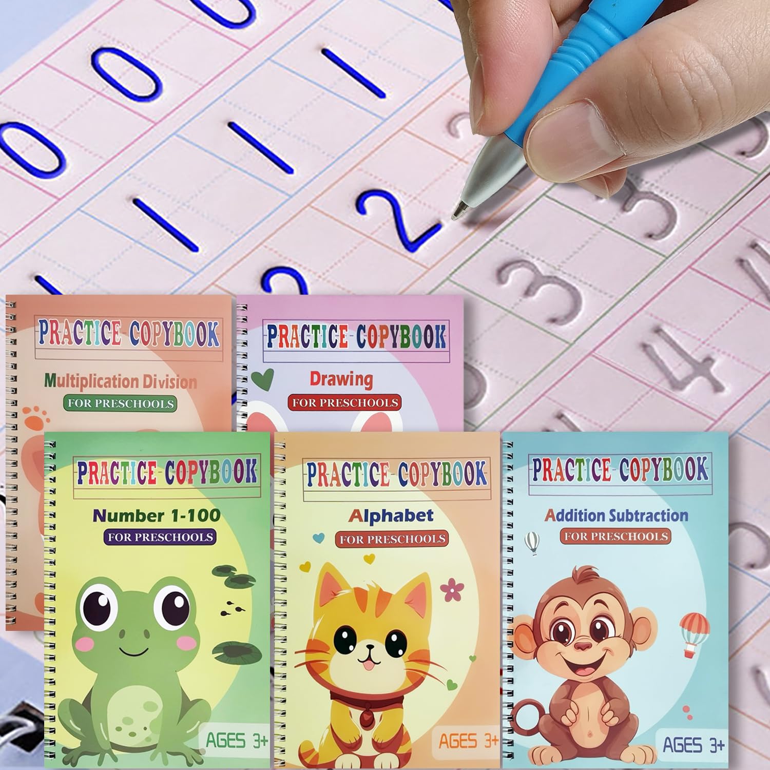 Detalle de Magic Grooved Handwriting Practice Copybooks, 5-Pack